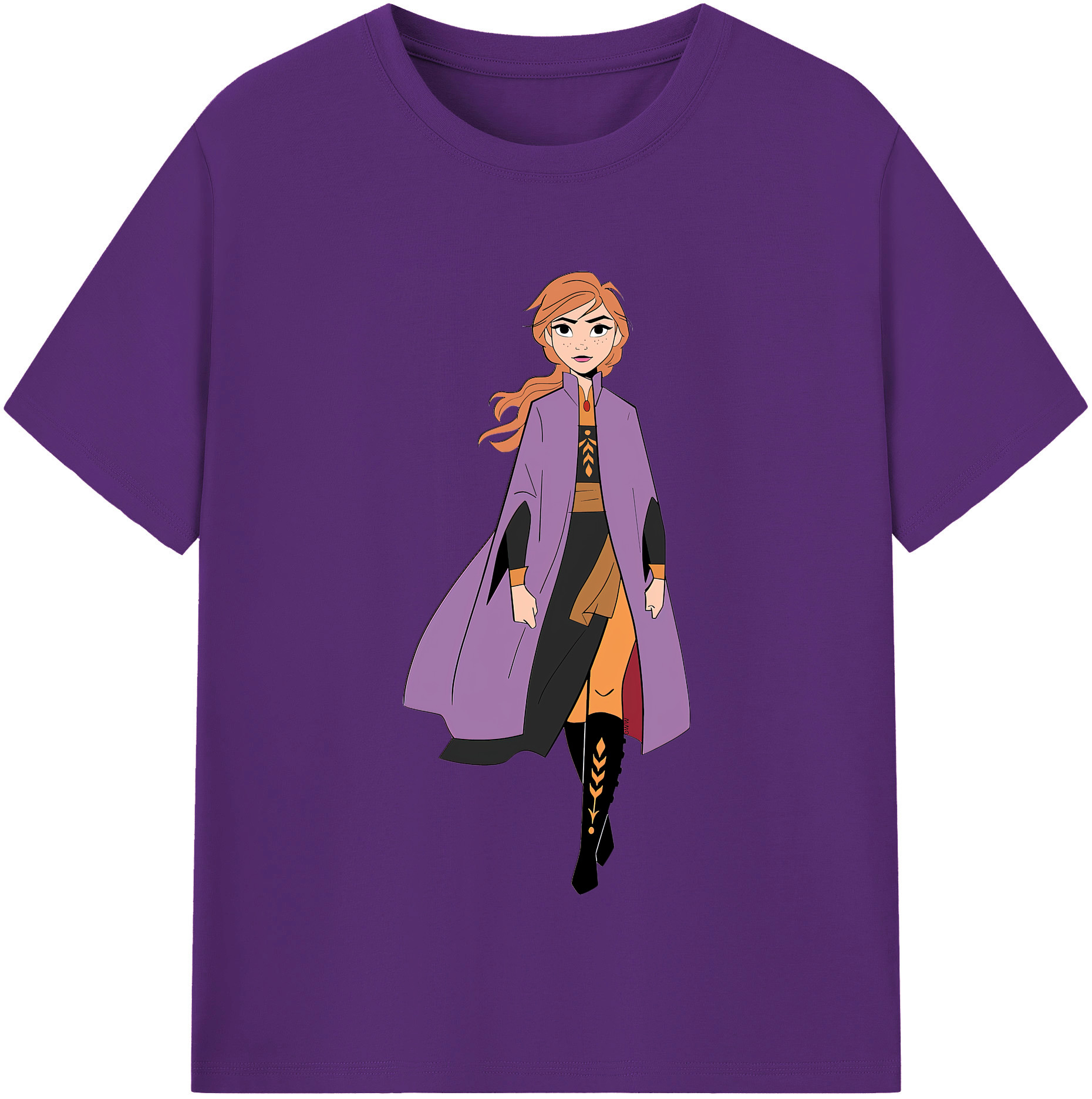 （画像用） アナと雪の女王 アンナ エルサ Frozen Anna Elsa 綿100％半袖Tシャツ（フロントプリント）