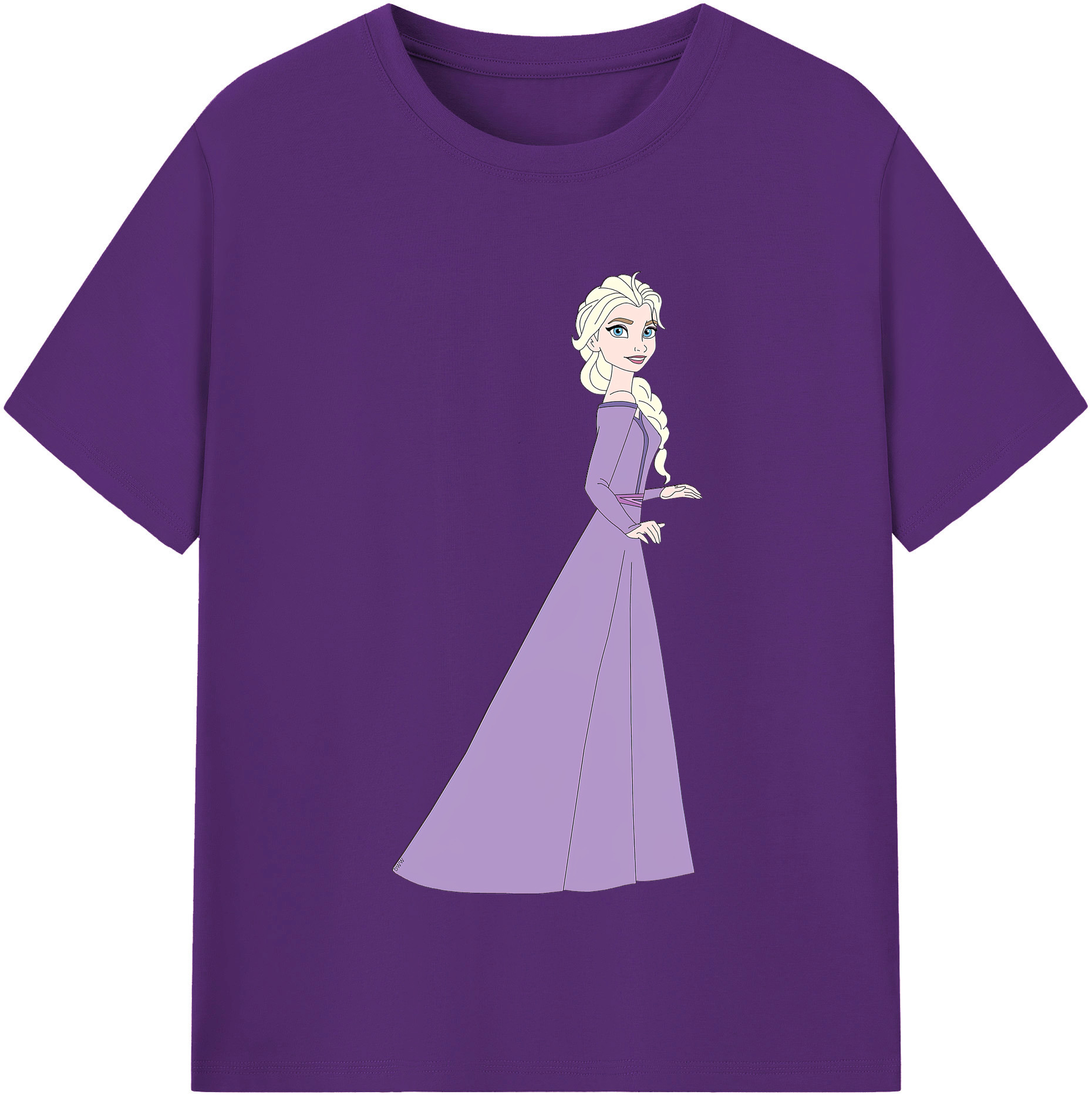 （画像用） アナと雪の女王 アンナ エルサ Frozen Anna Elsa 綿100％半袖Tシャツ（フロントプリント）