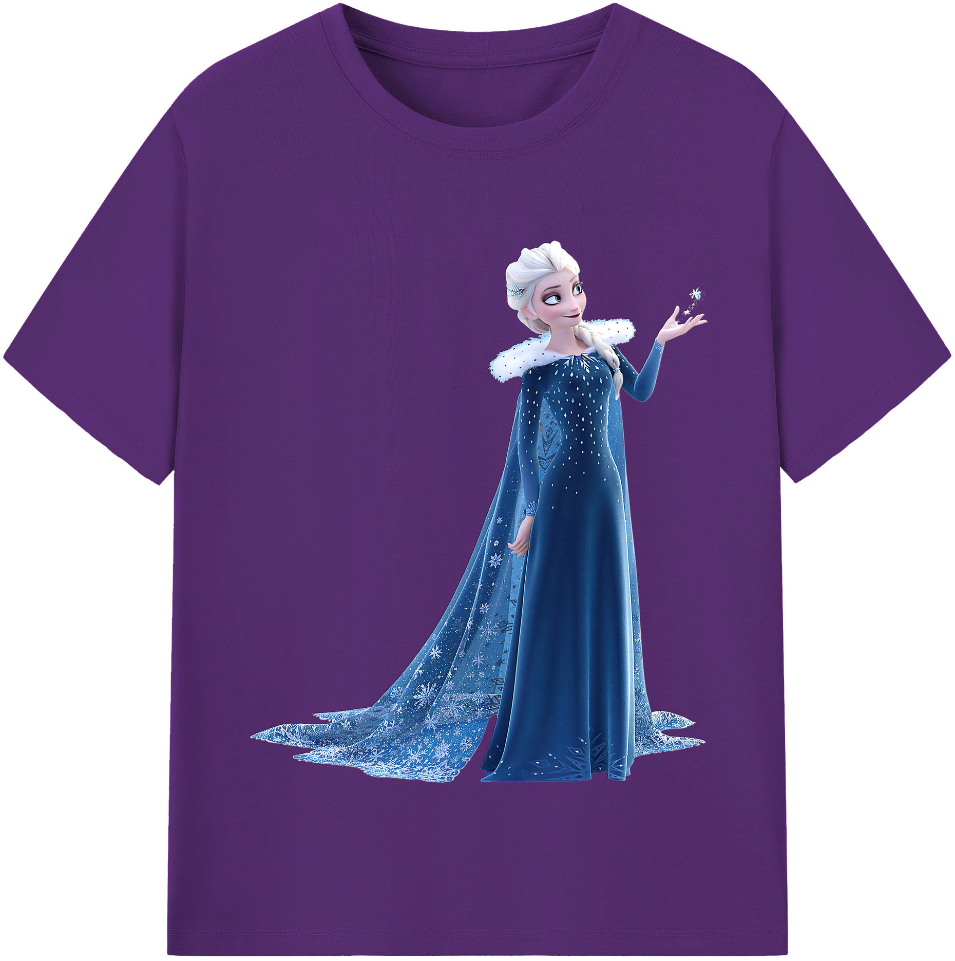 （画像用） アナと雪の女王 アンナ エルサ Frozen Anna Elsa 綿100％半袖Tシャツ（フロントプリント）