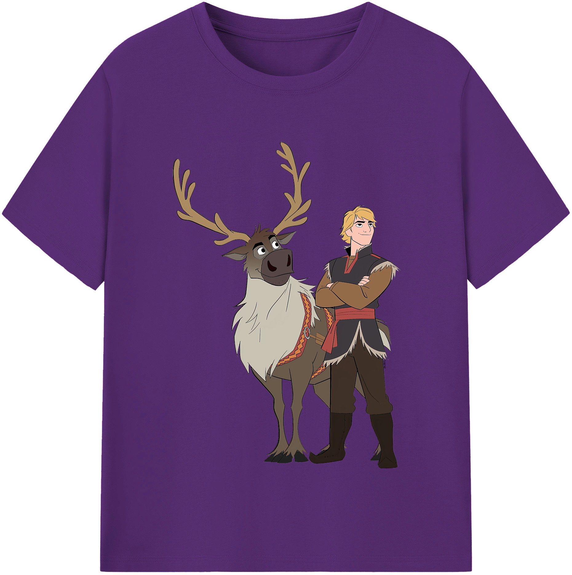 （画像用） アナと雪の女王 アンナ エルサ Frozen Anna Elsa 綿100％半袖Tシャツ（フロントプリント）