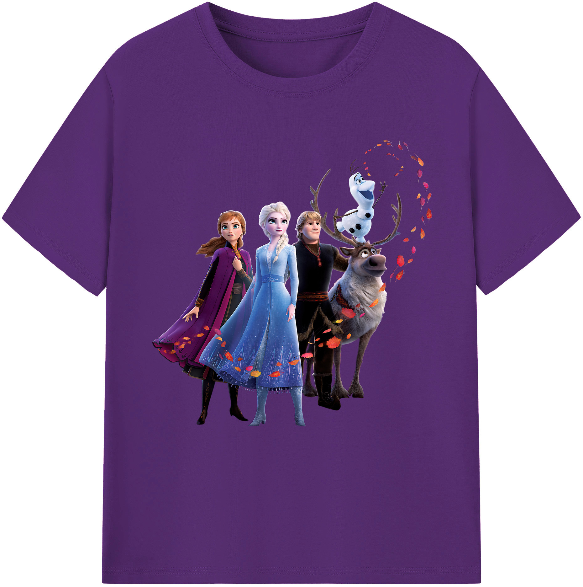 （画像用） アナと雪の女王 アンナ エルサ Frozen Anna Elsa 綿100％半袖Tシャツ（フロントプリント）