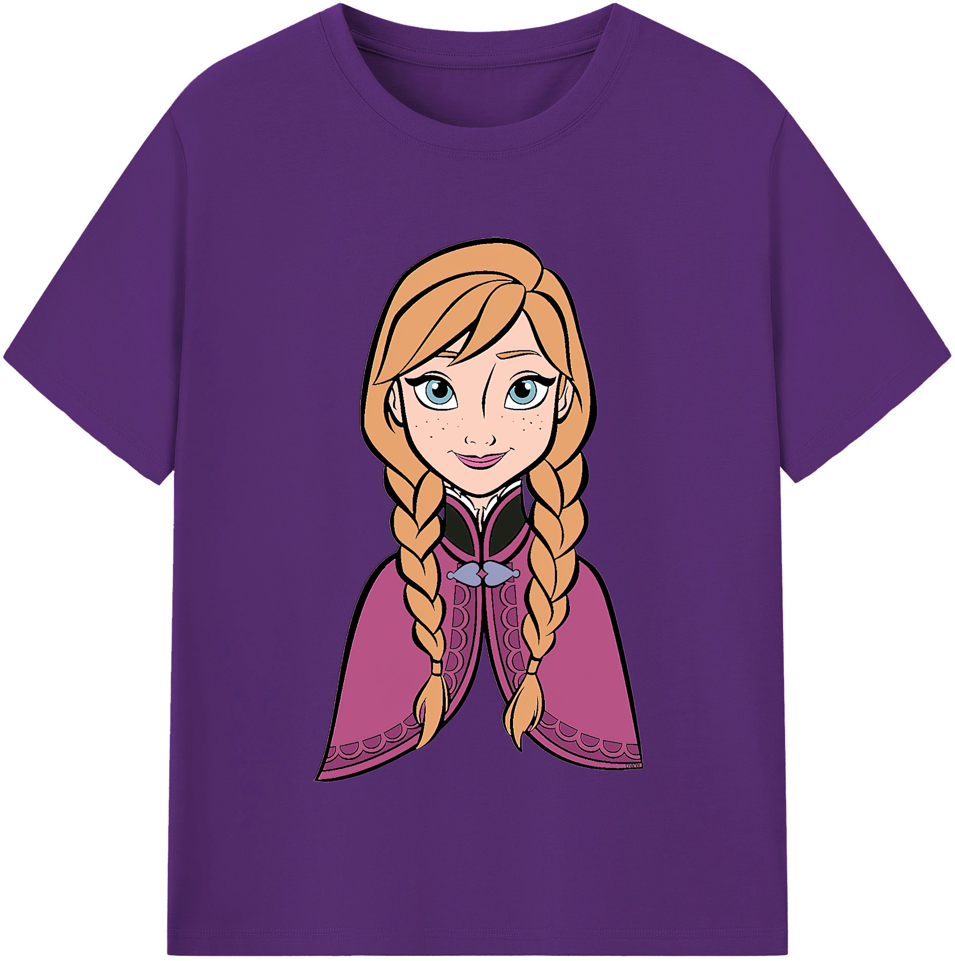 （画像用） アナと雪の女王 アンナ エルサ Frozen Anna Elsa 綿100％半袖Tシャツ（フロントプリント）