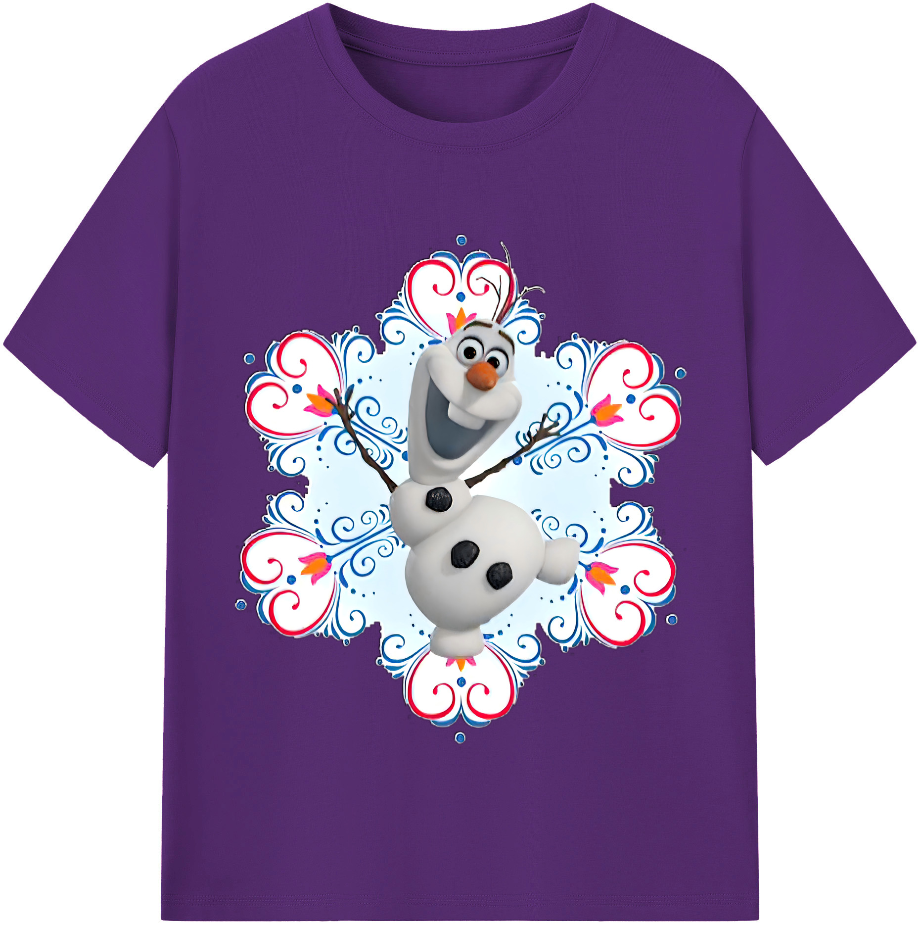 （画像用） アナと雪の女王 アンナ エルサ Frozen Anna Elsa 綿100％半袖Tシャツ（フロントプリント）