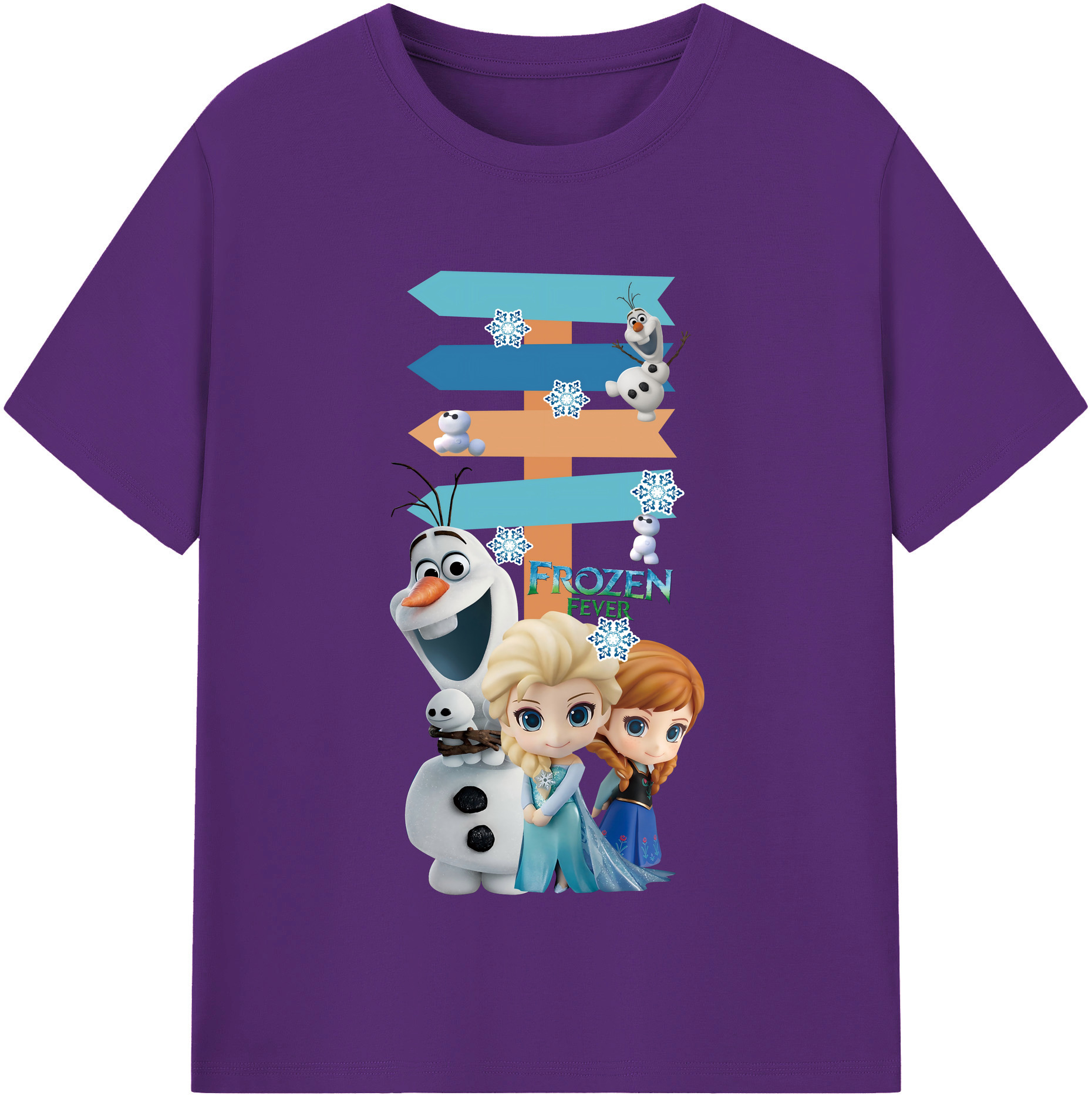 （画像用） アナと雪の女王 アンナ エルサ Frozen Anna Elsa 綿100％半袖Tシャツ（フロントプリント）