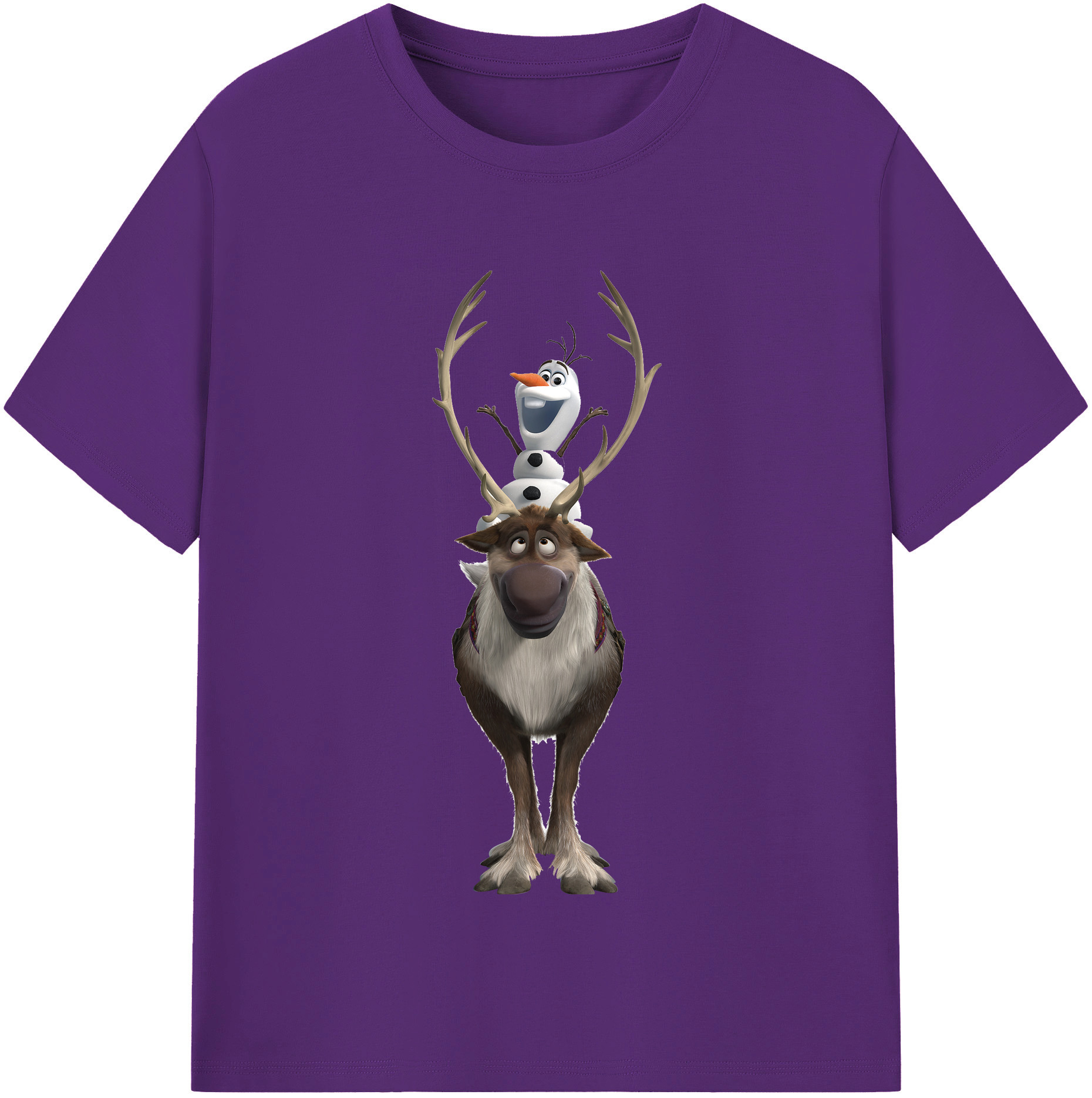 （画像用） アナと雪の女王 アンナ エルサ Frozen Anna Elsa 綿100％半袖Tシャツ（フロントプリント）