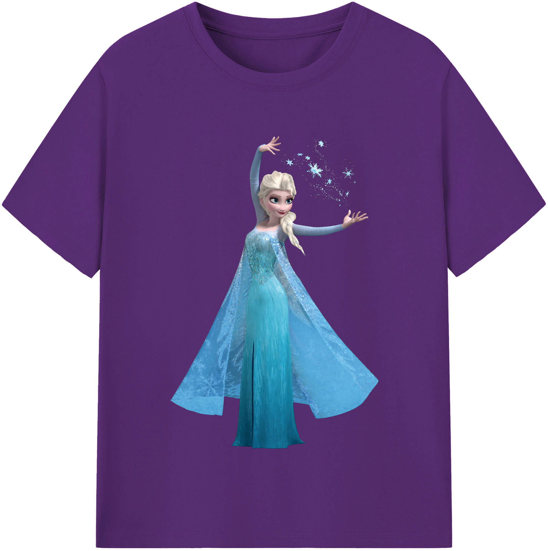 （画像用） アナと雪の女王 アンナ エルサ Frozen Anna Elsa 綿100％半袖Tシャツ（フロントプリント）