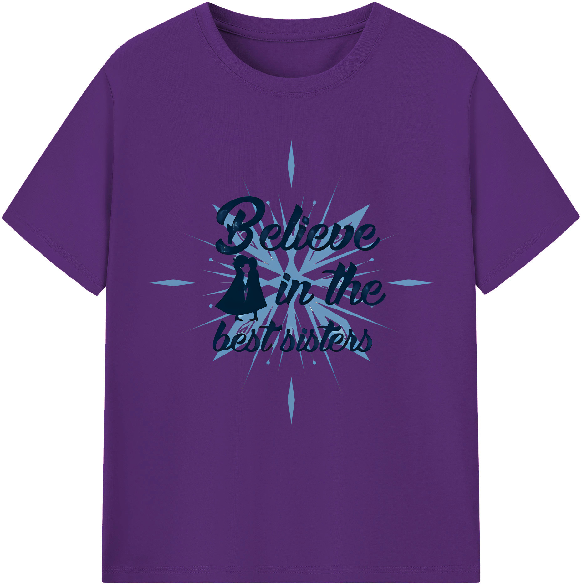 （画像用） アナと雪の女王 アンナ エルサ Frozen Anna Elsa 綿100％半袖Tシャツ（フロントプリント）
