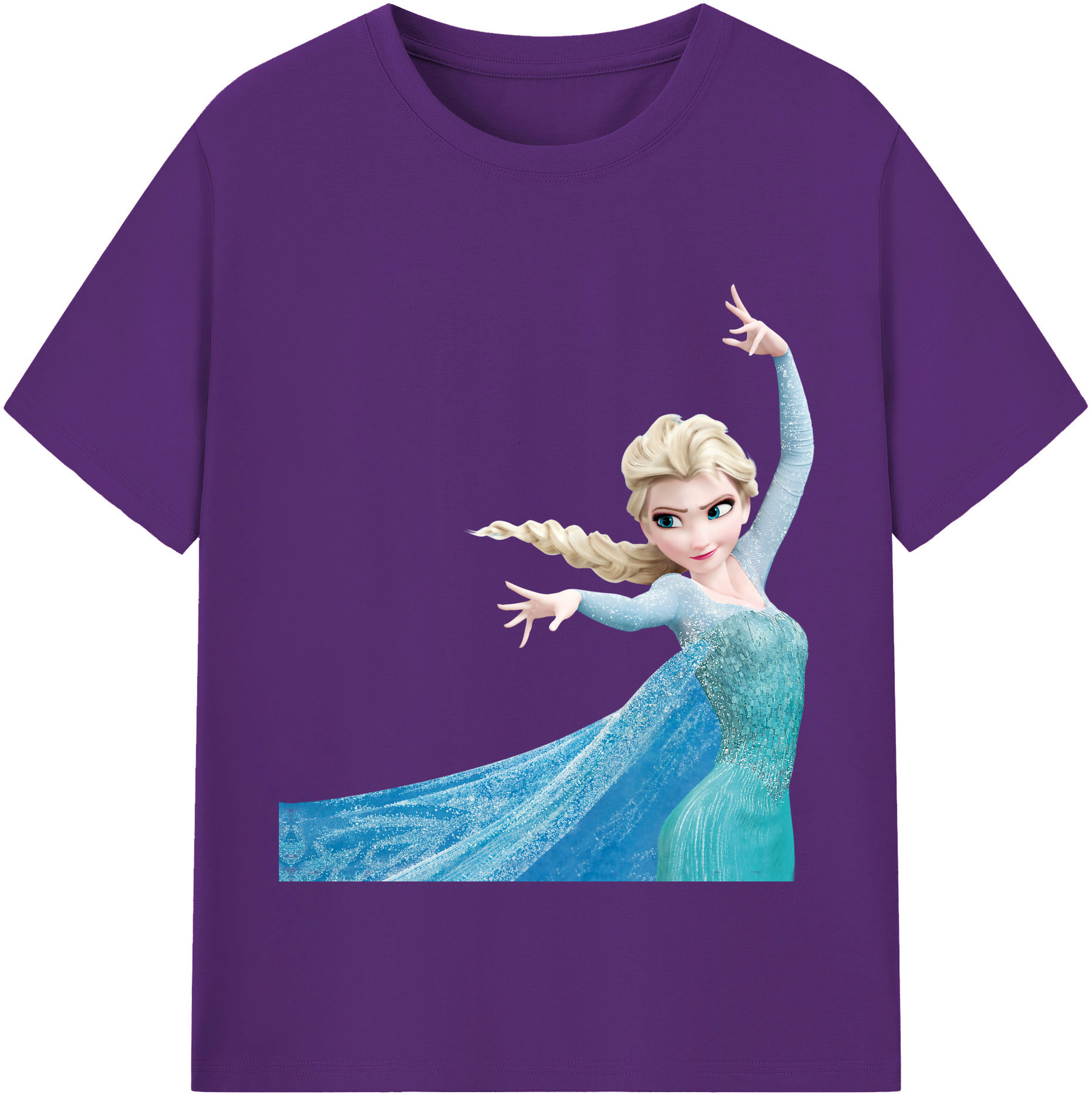 （画像用） アナと雪の女王 アンナ エルサ Frozen Anna Elsa 綿100％半袖Tシャツ（フロントプリント）