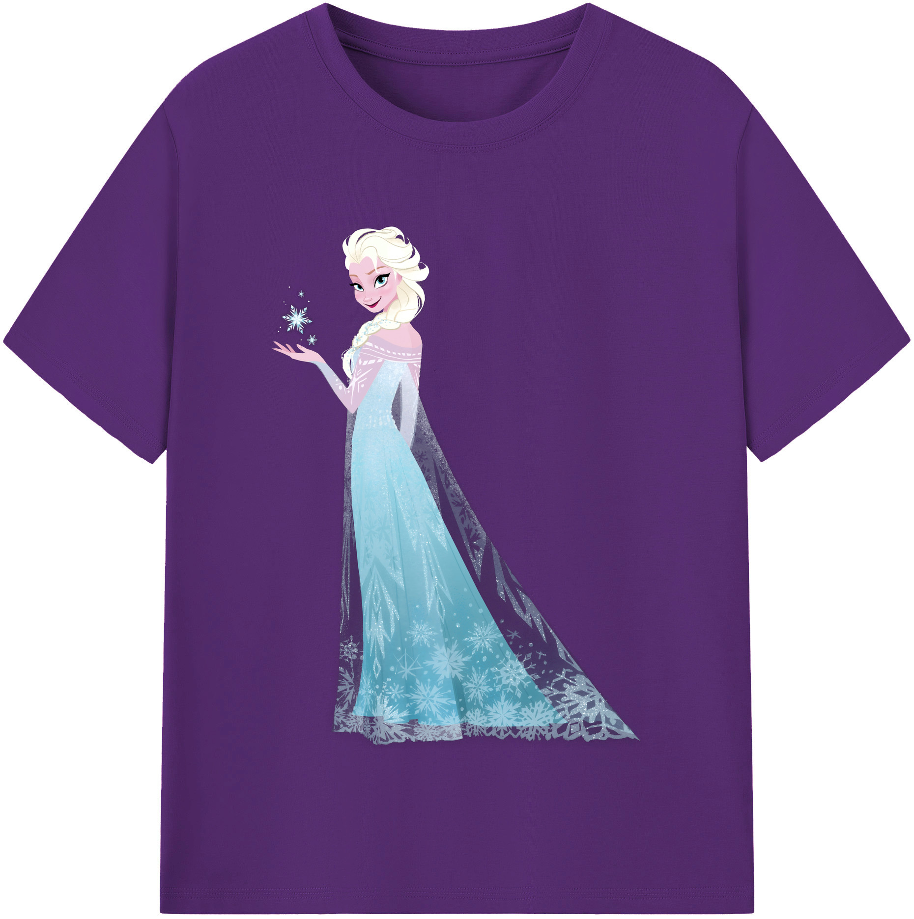 （画像用） アナと雪の女王 アンナ エルサ Frozen Anna Elsa 綿100％半袖Tシャツ（フロントプリント）