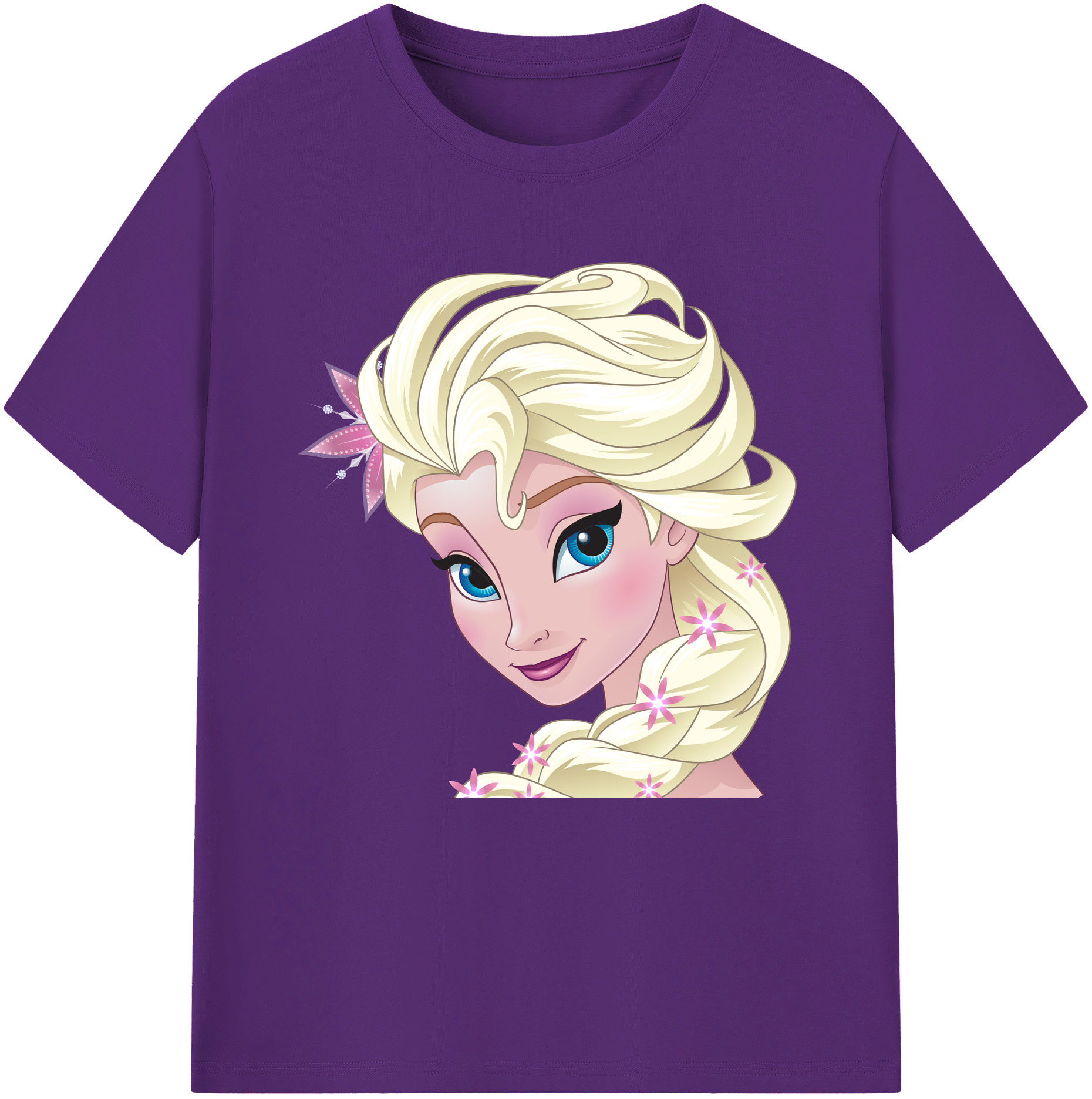 （画像用） アナと雪の女王 アンナ エルサ Frozen Anna Elsa 綿100％半袖Tシャツ（フロントプリント）