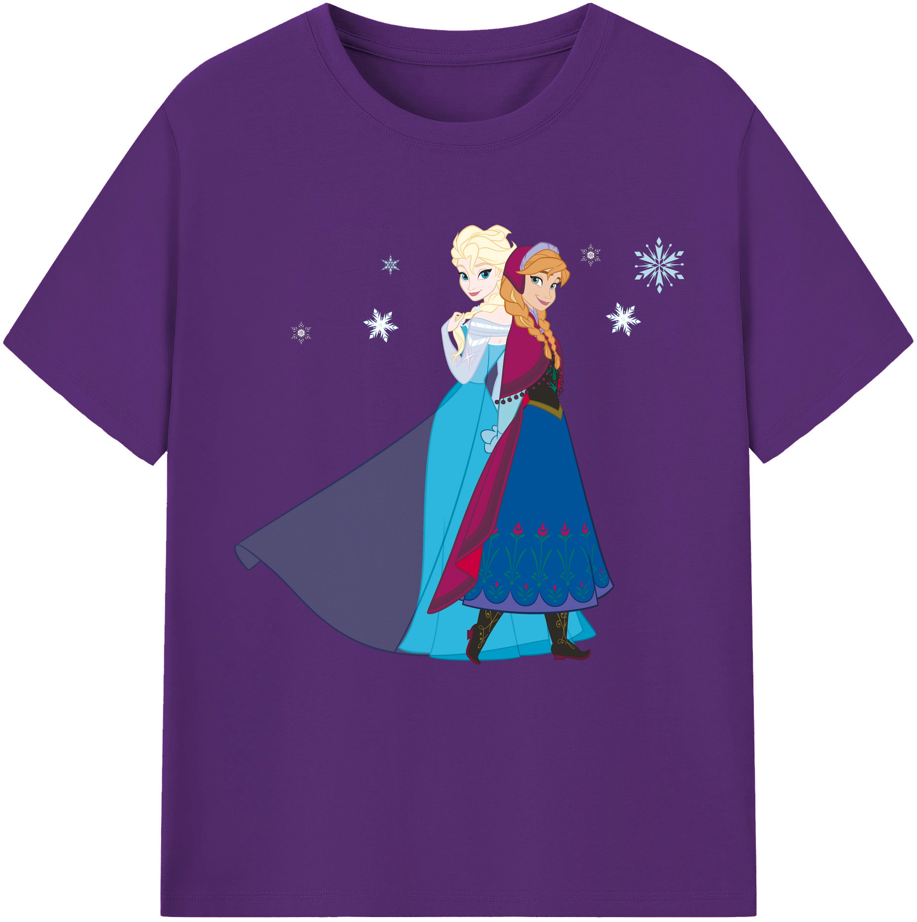 （画像用） アナと雪の女王 アンナ エルサ Frozen Anna Elsa 綿100％半袖Tシャツ（フロントプリント）
