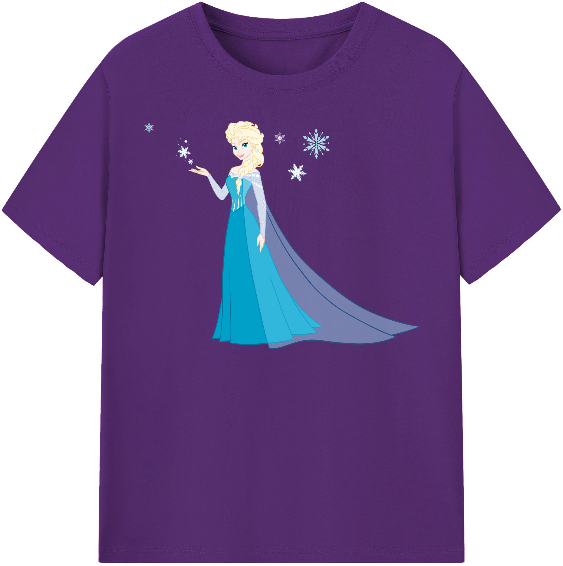 （画像用） アナと雪の女王 アンナ エルサ Frozen Anna Elsa 綿100％半袖Tシャツ（フロントプリント）