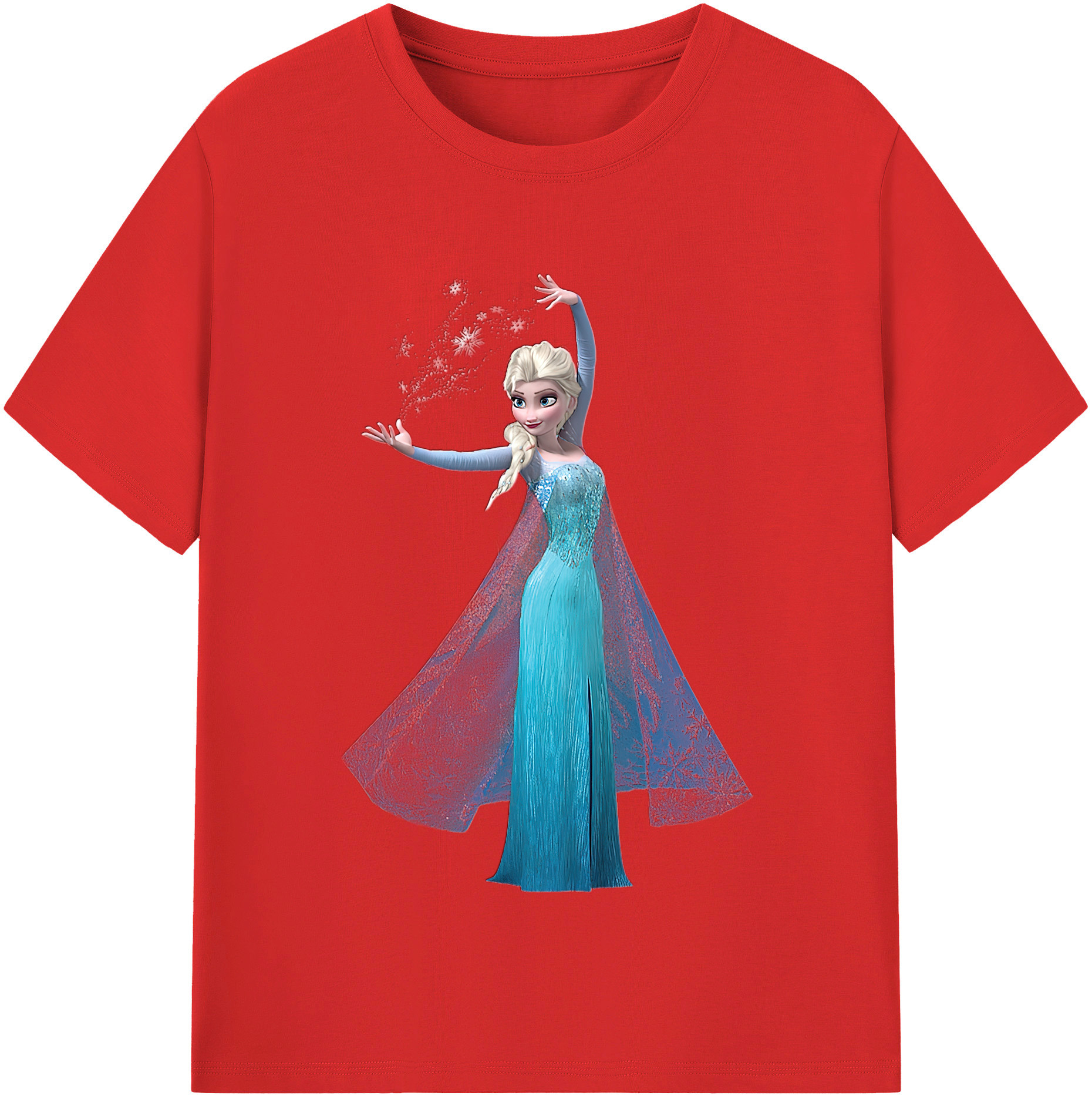 （画像用） アナと雪の女王 アンナ エルサ Frozen Anna Elsa 綿100％半袖Tシャツ（フロントプリント）
