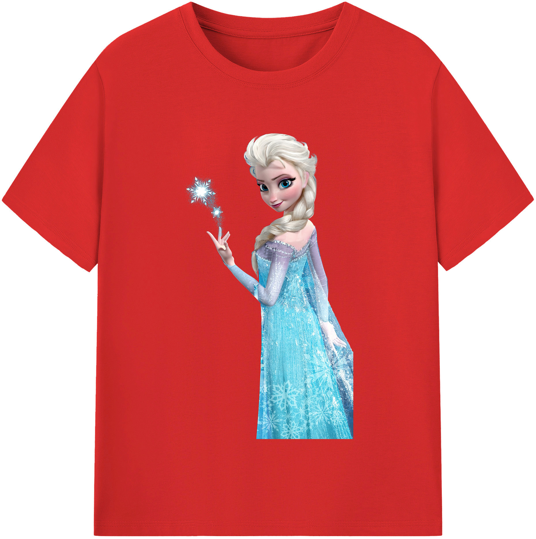 （画像用） アナと雪の女王 アンナ エルサ Frozen Anna Elsa 綿100％半袖Tシャツ（フロントプリント）