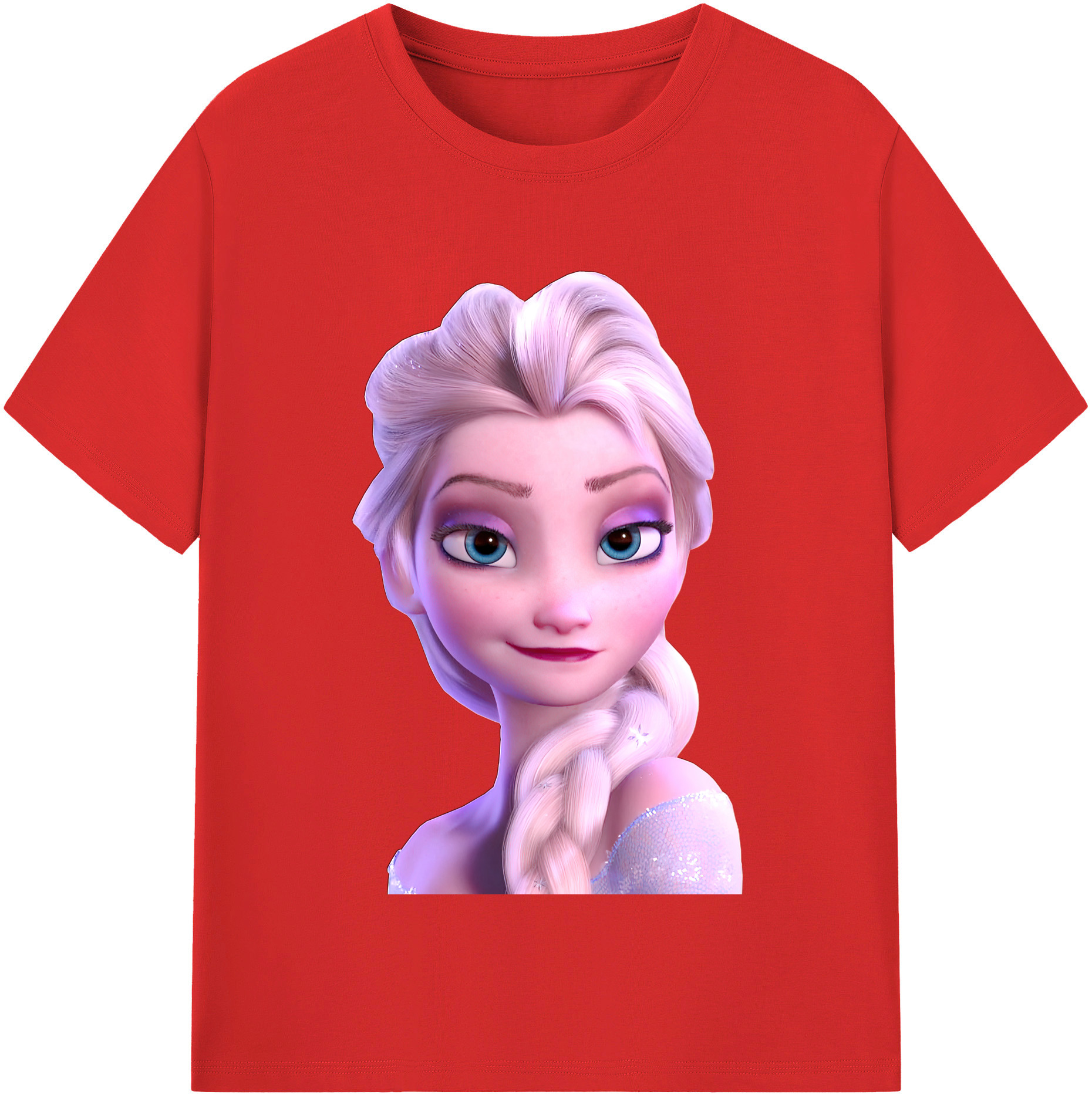（画像用） アナと雪の女王 アンナ エルサ Frozen Anna Elsa 綿100％半袖Tシャツ（フロントプリント）