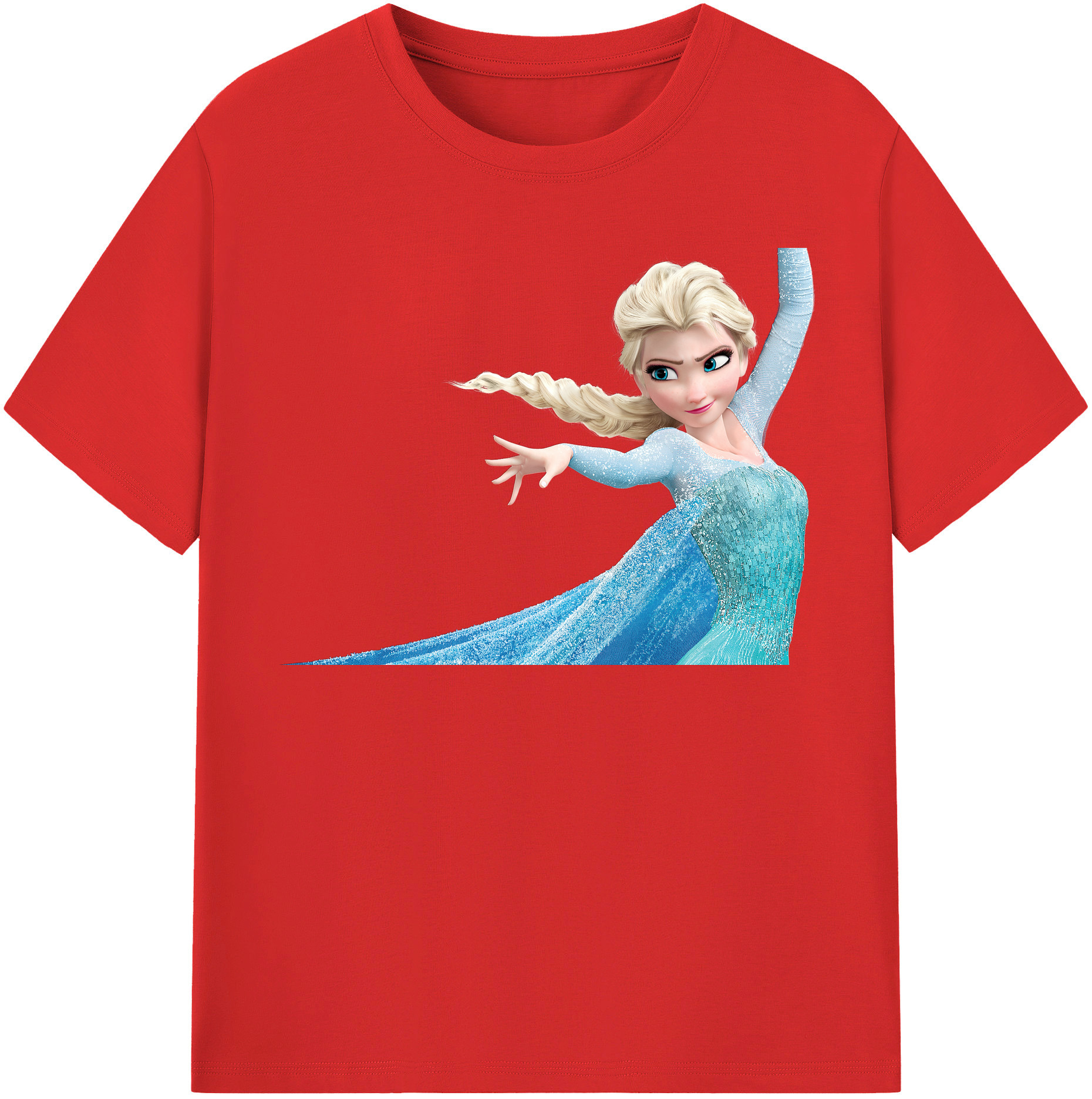 （画像用） アナと雪の女王 アンナ エルサ Frozen Anna Elsa 綿100％半袖Tシャツ（フロントプリント）