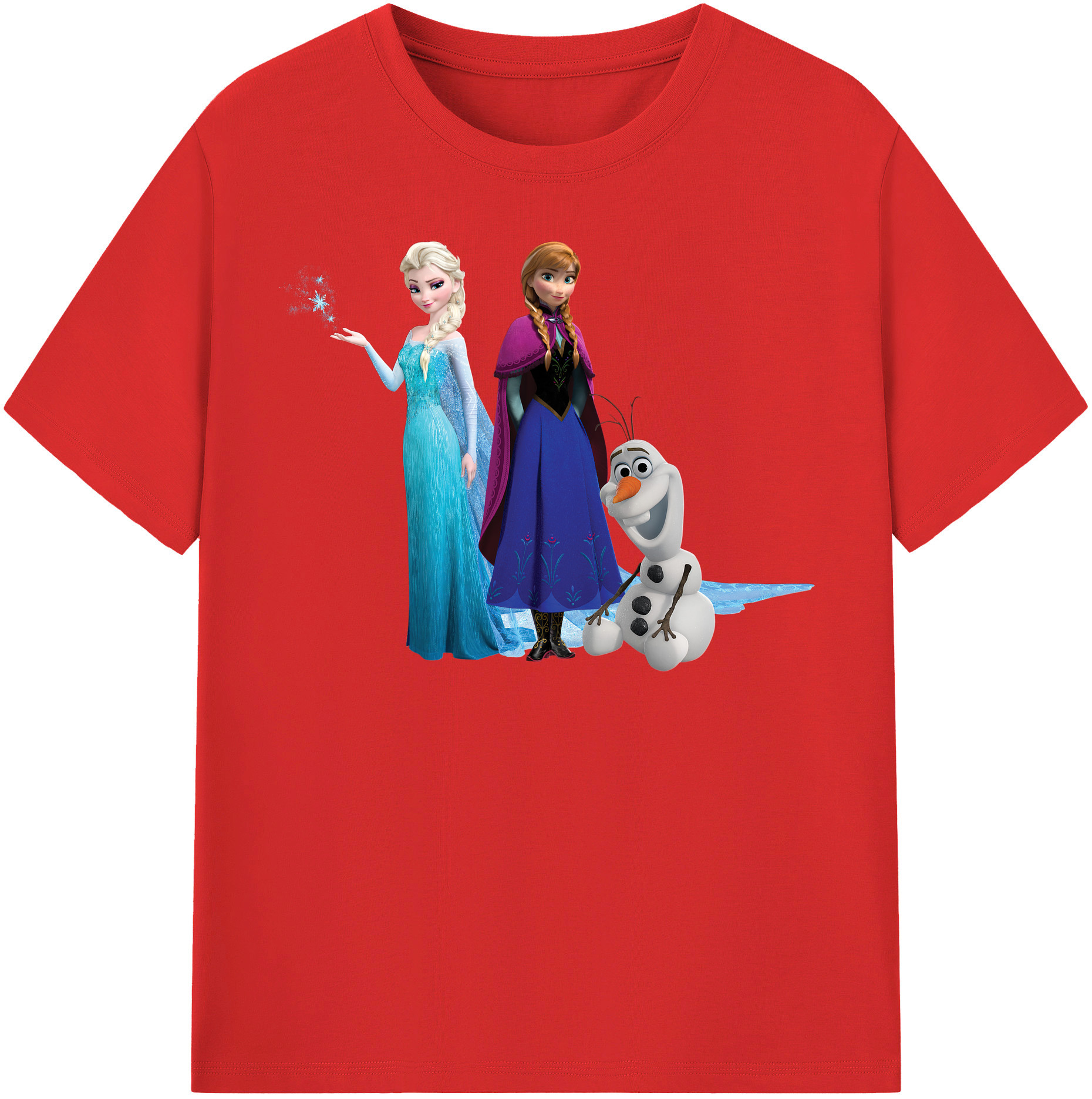 （画像用） アナと雪の女王 アンナ エルサ Frozen Anna Elsa 綿100％半袖Tシャツ（フロントプリント）