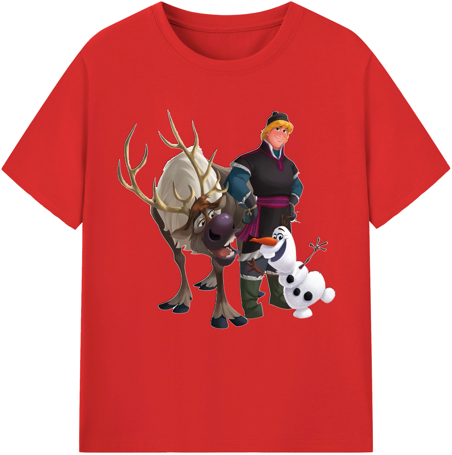 （画像用） アナと雪の女王 アンナ エルサ Frozen Anna Elsa 綿100％半袖Tシャツ（フロントプリント）
