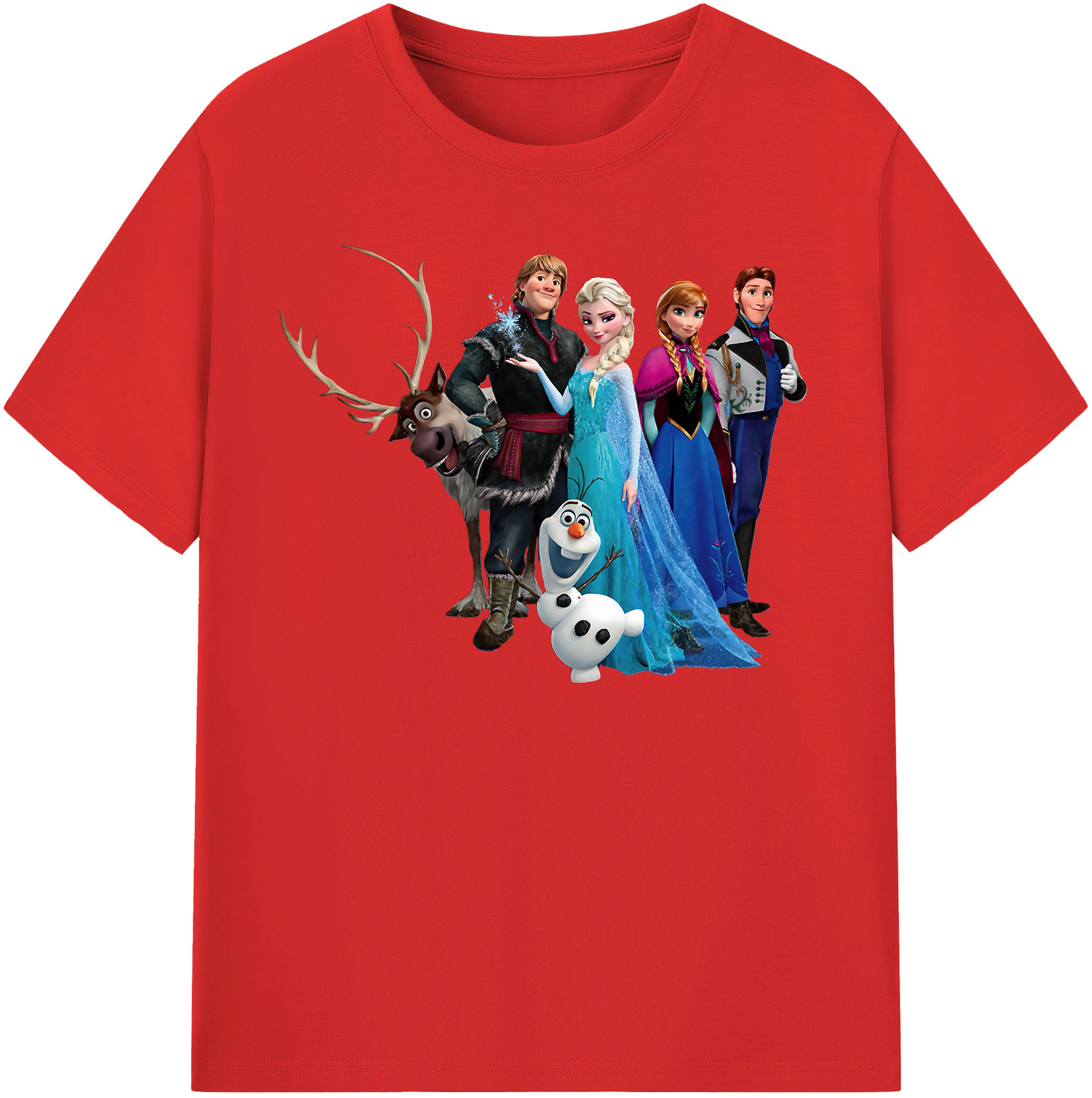 （画像用） アナと雪の女王 アンナ エルサ Frozen Anna Elsa 綿100％半袖Tシャツ（フロントプリント）