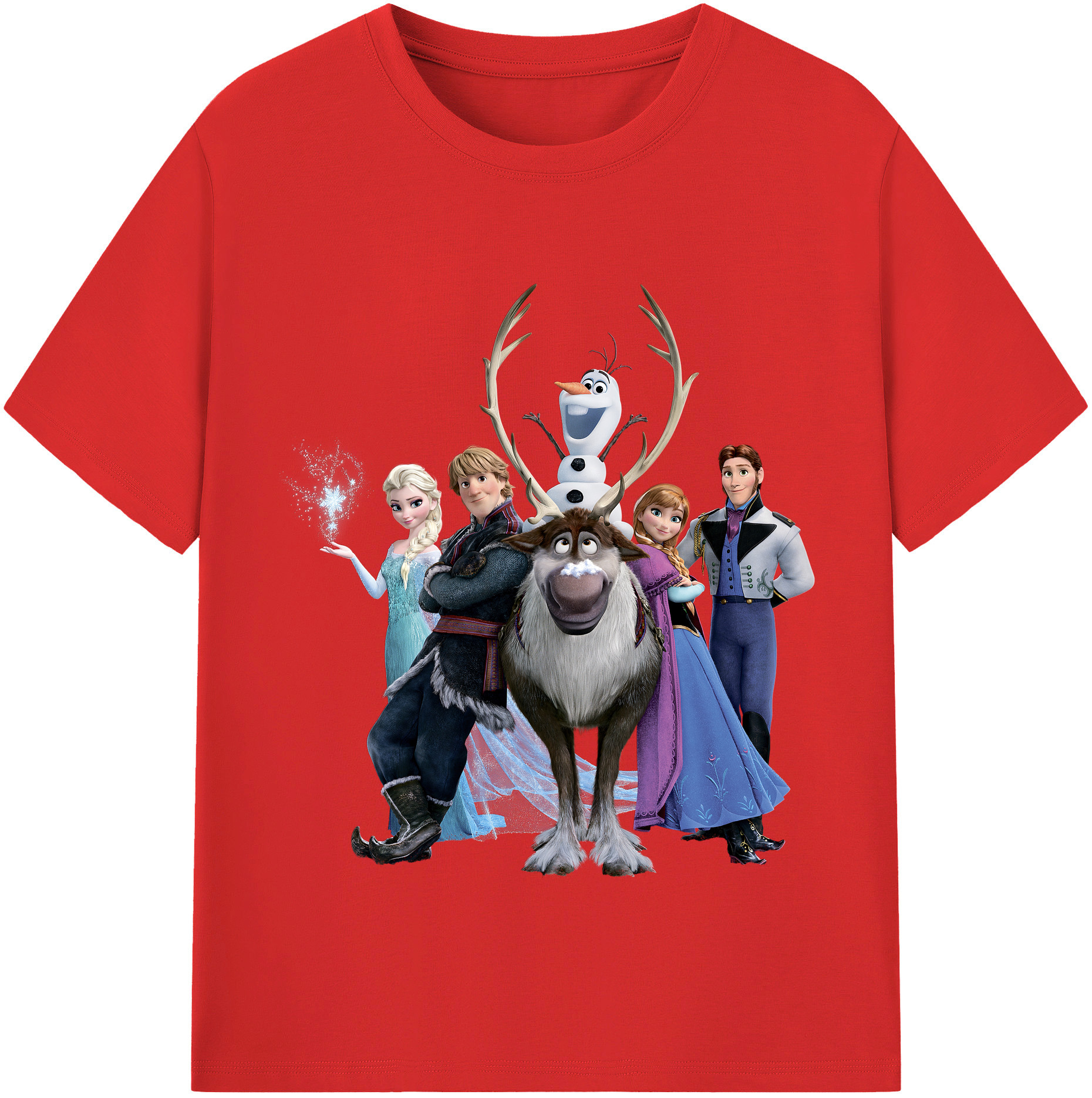 （画像用） アナと雪の女王 アンナ エルサ Frozen Anna Elsa 綿100％半袖Tシャツ（フロントプリント）