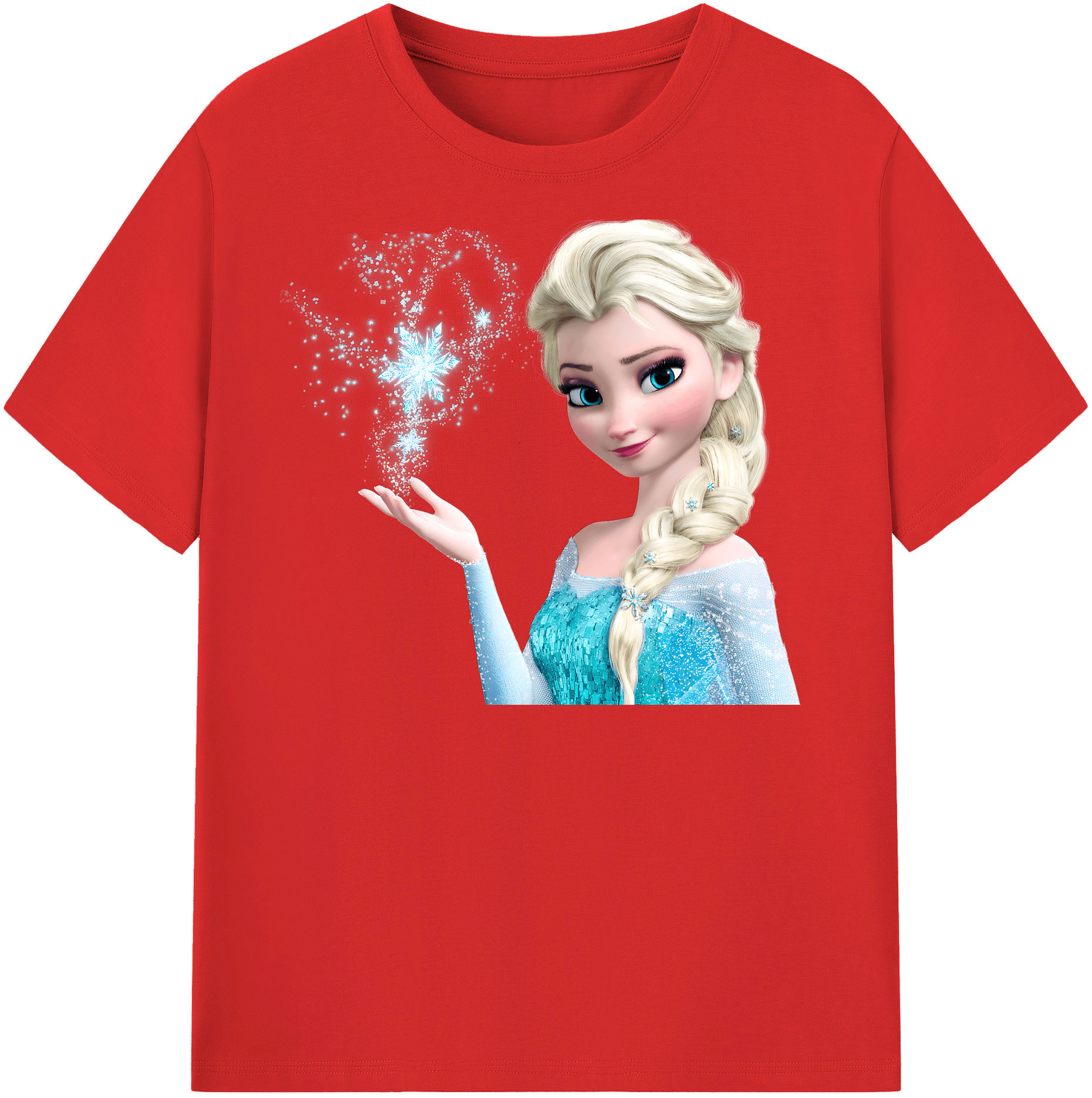 （画像用） アナと雪の女王 アンナ エルサ Frozen Anna Elsa 綿100％半袖Tシャツ（フロントプリント）