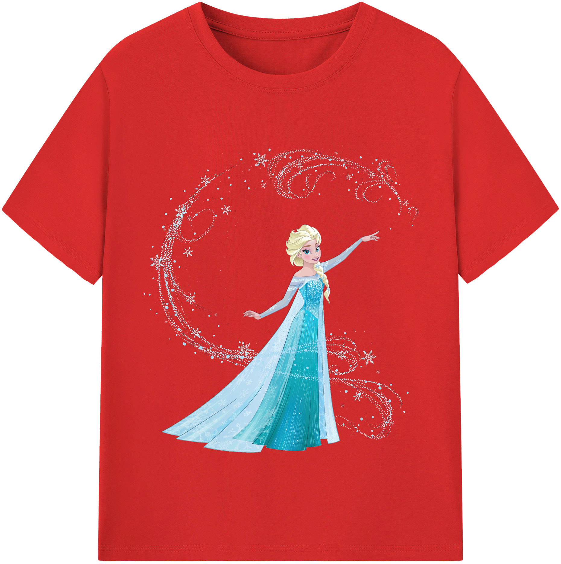 アナと雪の女王 アンナ エルサ Frozen Anna Elsa 綿100％半袖Tシャツ（フロントプリント）
