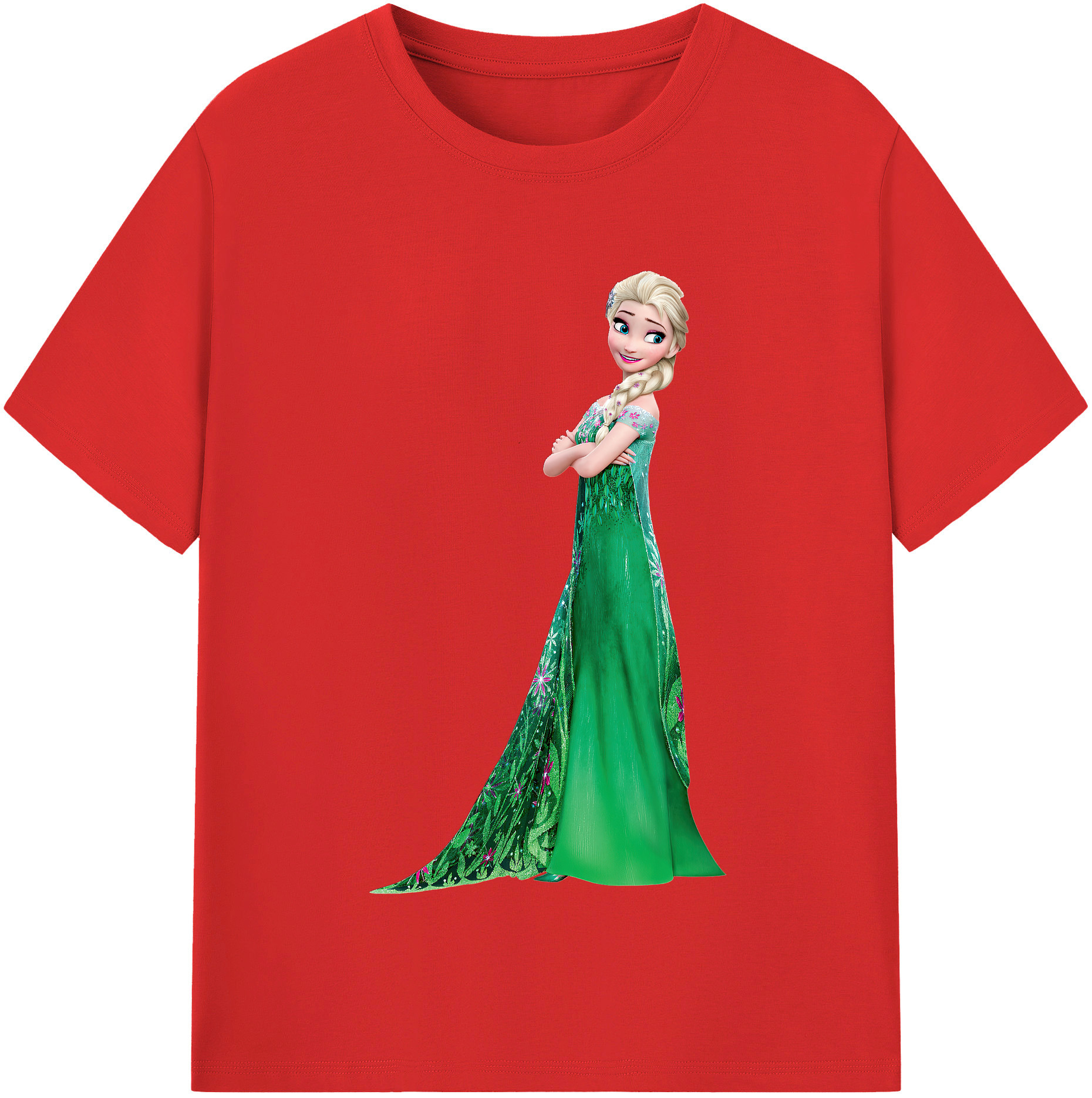 （画像用） アナと雪の女王 アンナ エルサ Frozen Anna Elsa 綿100％半袖Tシャツ（フロントプリント）