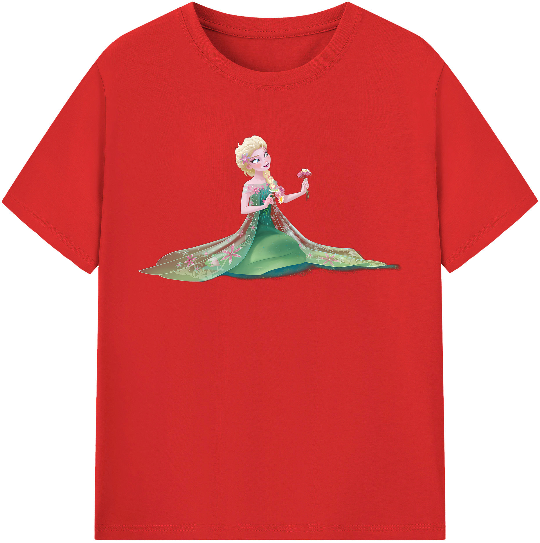 （画像用） アナと雪の女王 アンナ エルサ Frozen Anna Elsa 綿100％半袖Tシャツ（フロントプリント）