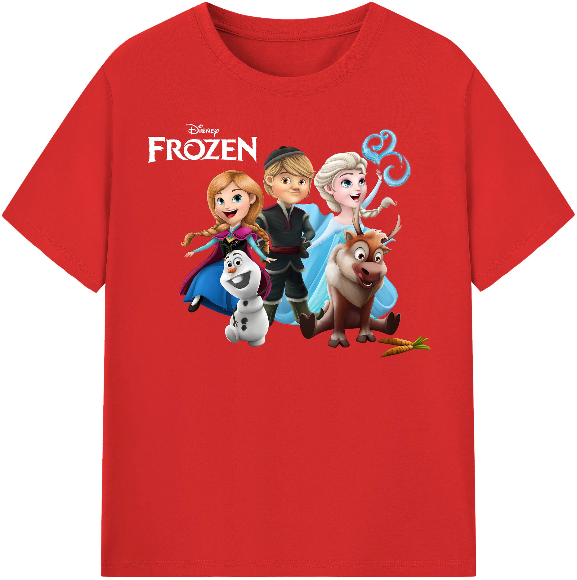 （画像用） アナと雪の女王 アンナ エルサ Frozen Anna Elsa 綿100％半袖Tシャツ（フロントプリント）
