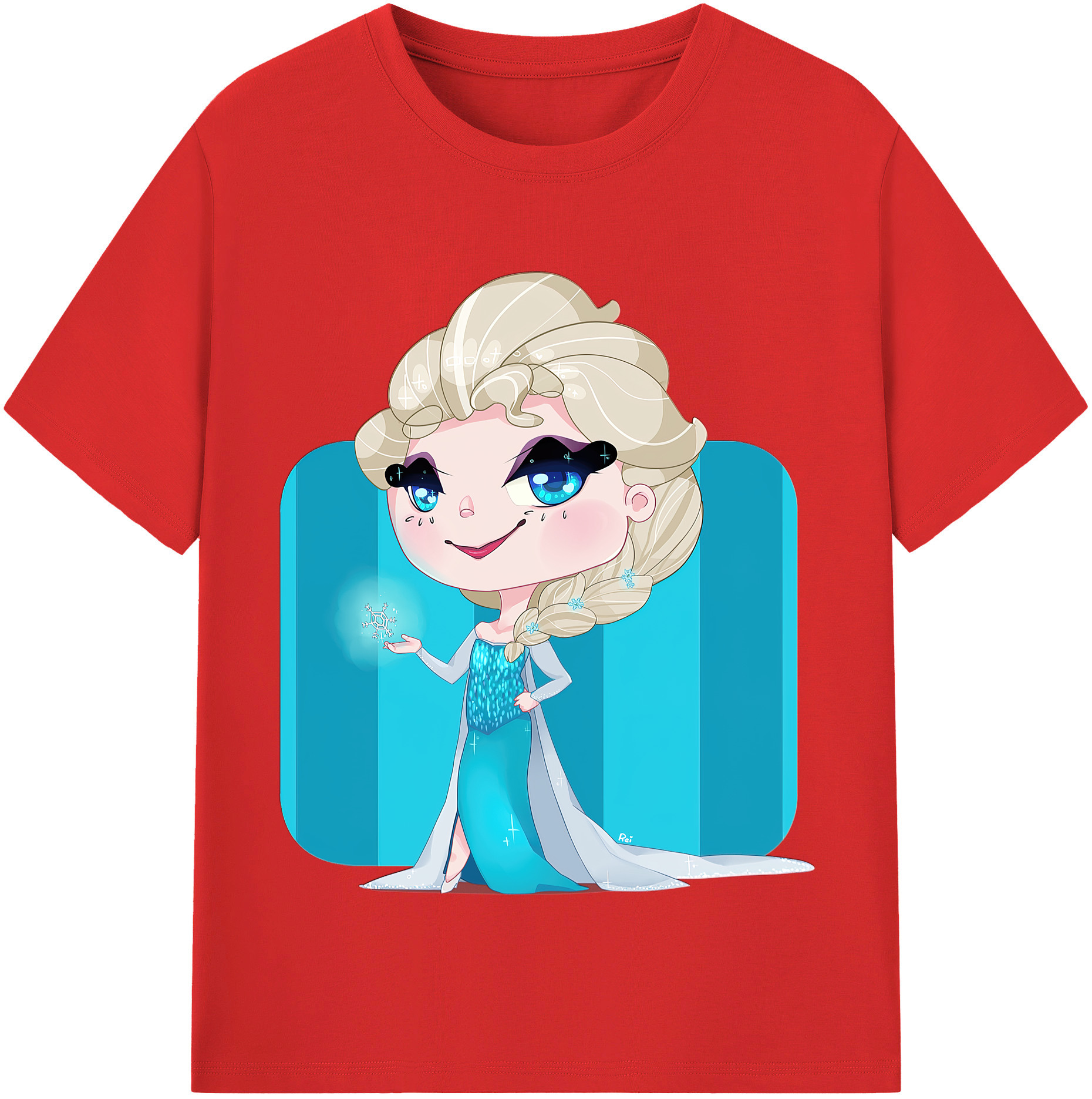 （画像用） アナと雪の女王 アンナ エルサ Frozen Anna Elsa 綿100％半袖Tシャツ（フロントプリント）