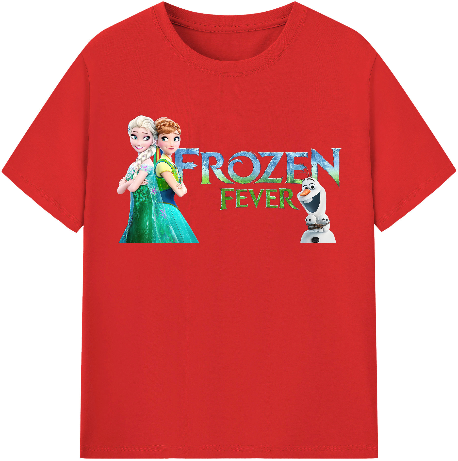 （画像用） アナと雪の女王 アンナ エルサ Frozen Anna Elsa 綿100％半袖Tシャツ（フロントプリント）
