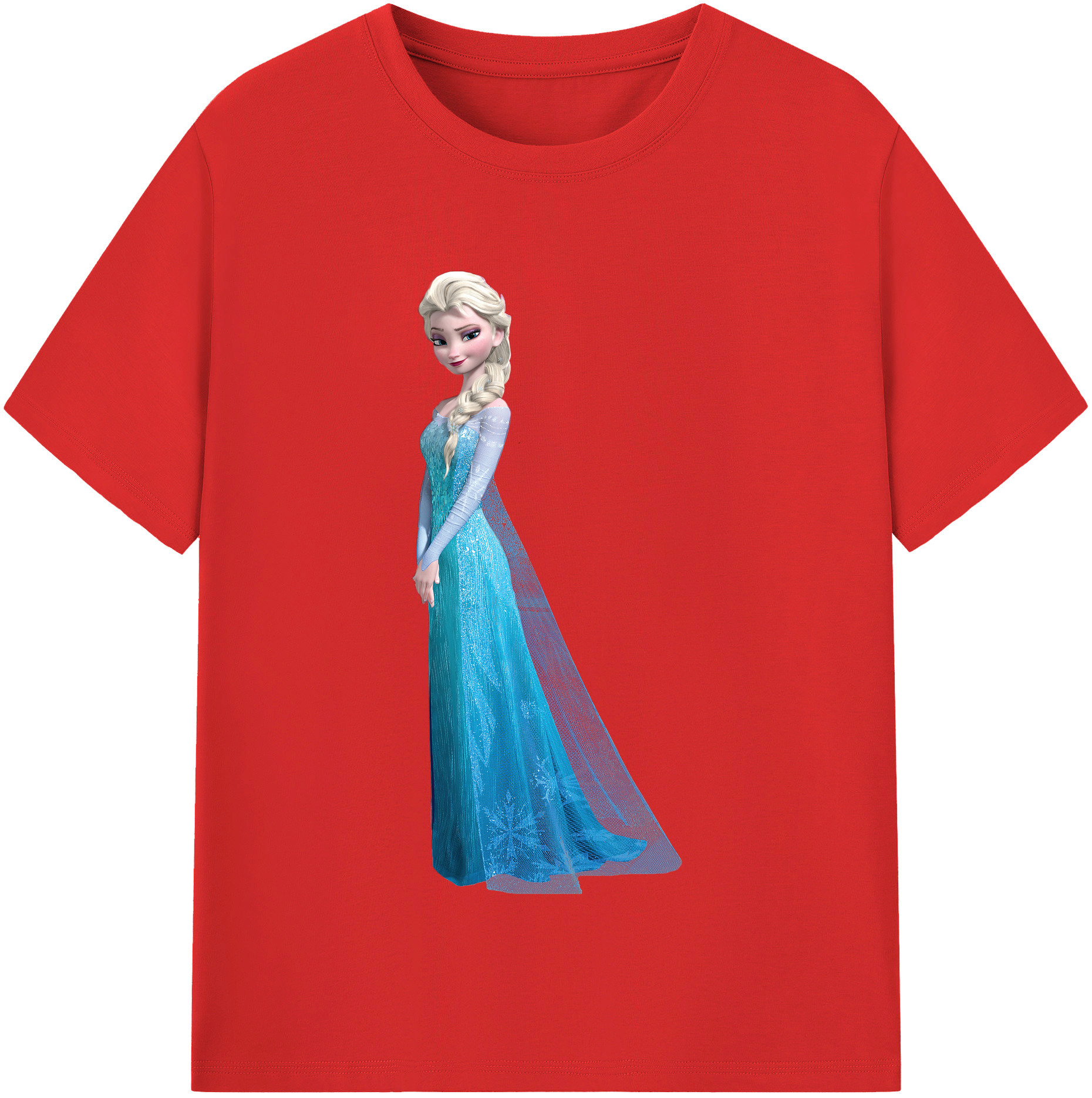 （画像用） アナと雪の女王 アンナ エルサ Frozen Anna Elsa 綿100％半袖Tシャツ（フロントプリント）