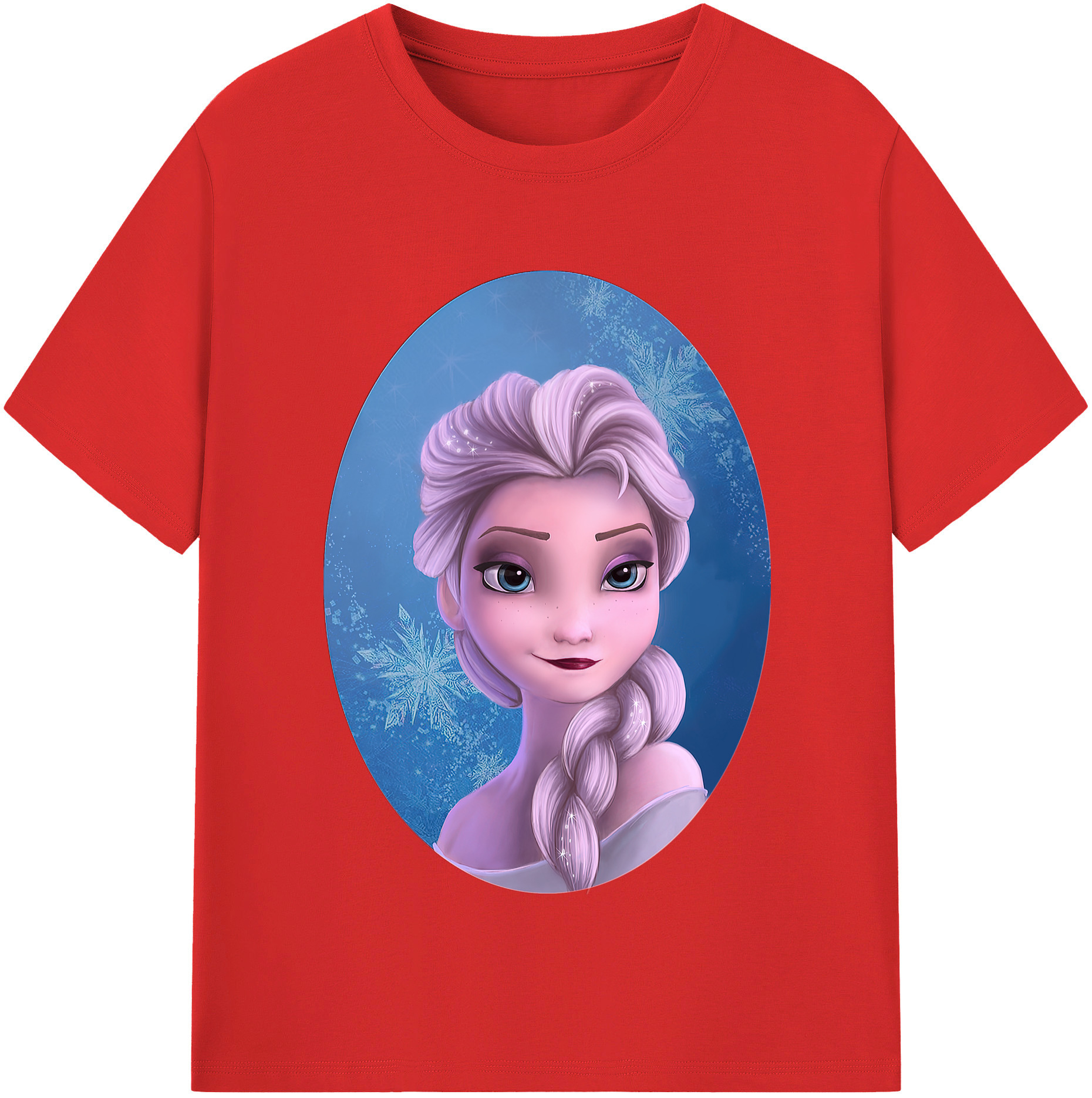 （画像用） アナと雪の女王 アンナ エルサ Frozen Anna Elsa 綿100％半袖Tシャツ（フロントプリント）