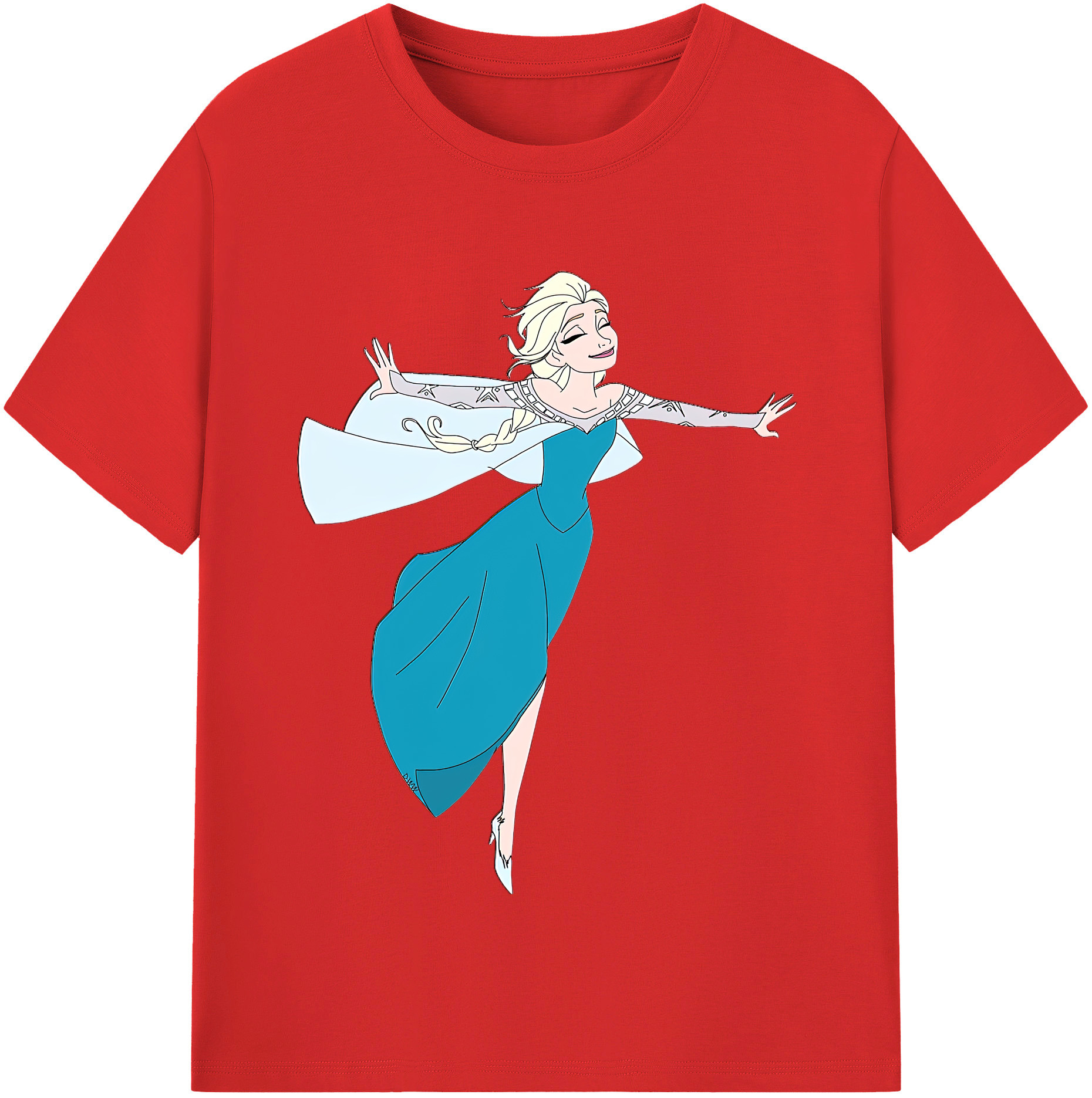 （画像用） アナと雪の女王 アンナ エルサ Frozen Anna Elsa 綿100％半袖Tシャツ（フロントプリント）