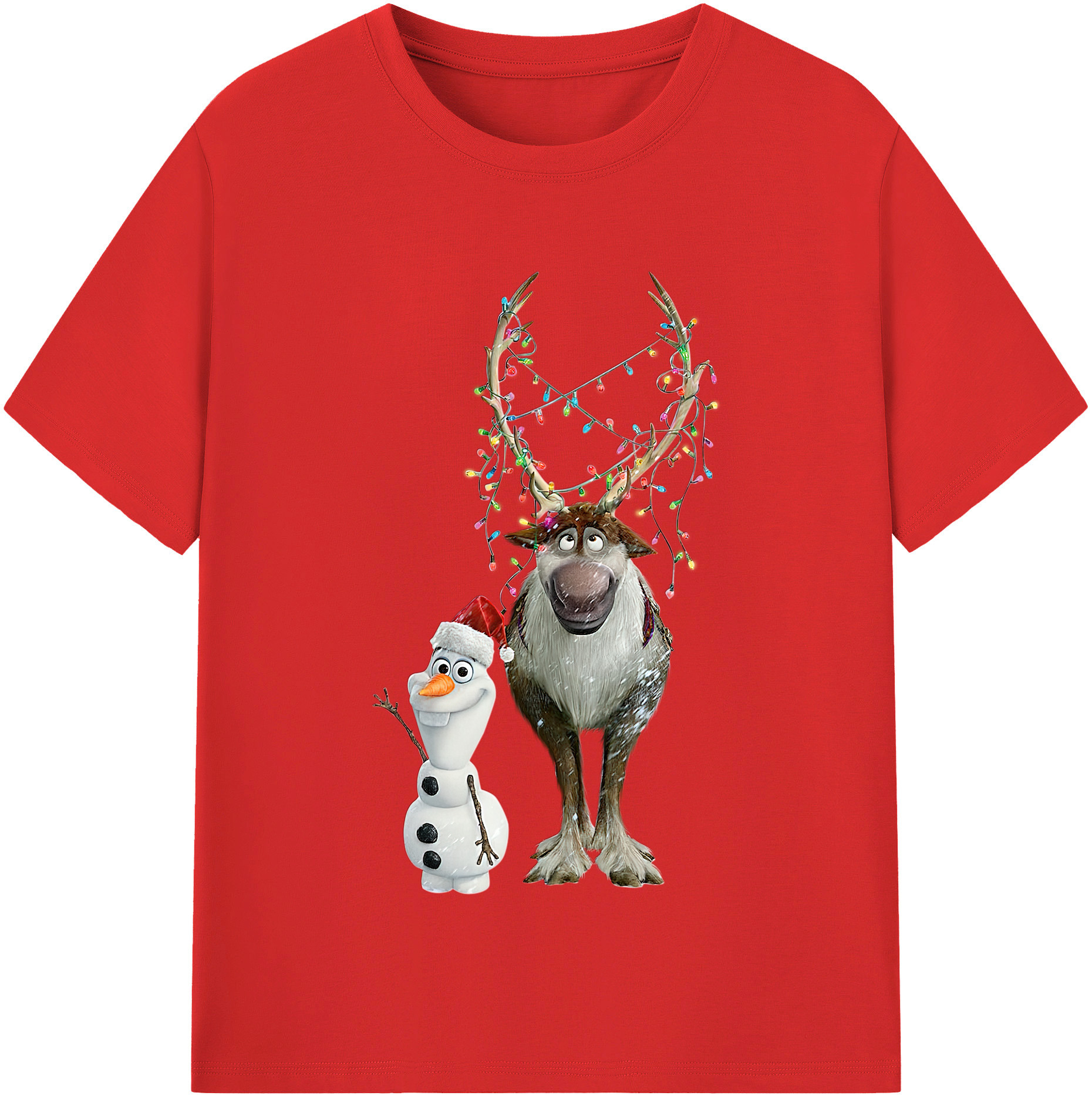 （画像用） アナと雪の女王 アンナ エルサ Frozen Anna Elsa 綿100％半袖Tシャツ（フロントプリント）