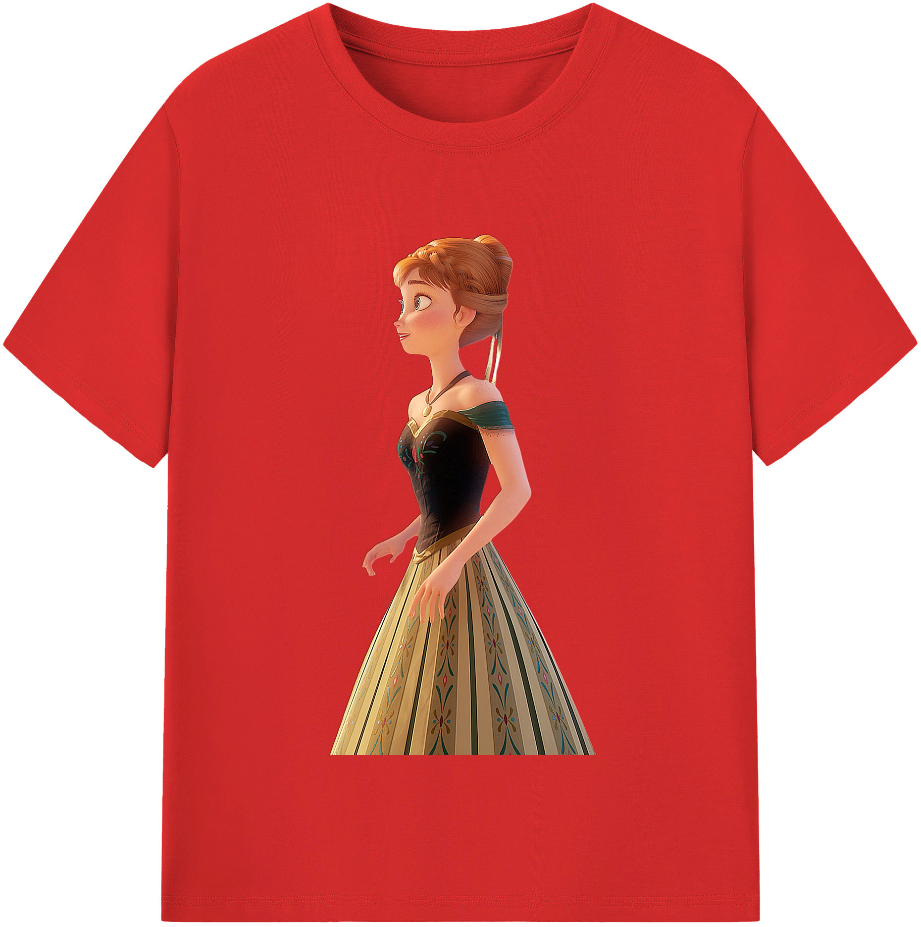 （画像用） アナと雪の女王 アンナ エルサ Frozen Anna Elsa 綿100％半袖Tシャツ（フロントプリント）