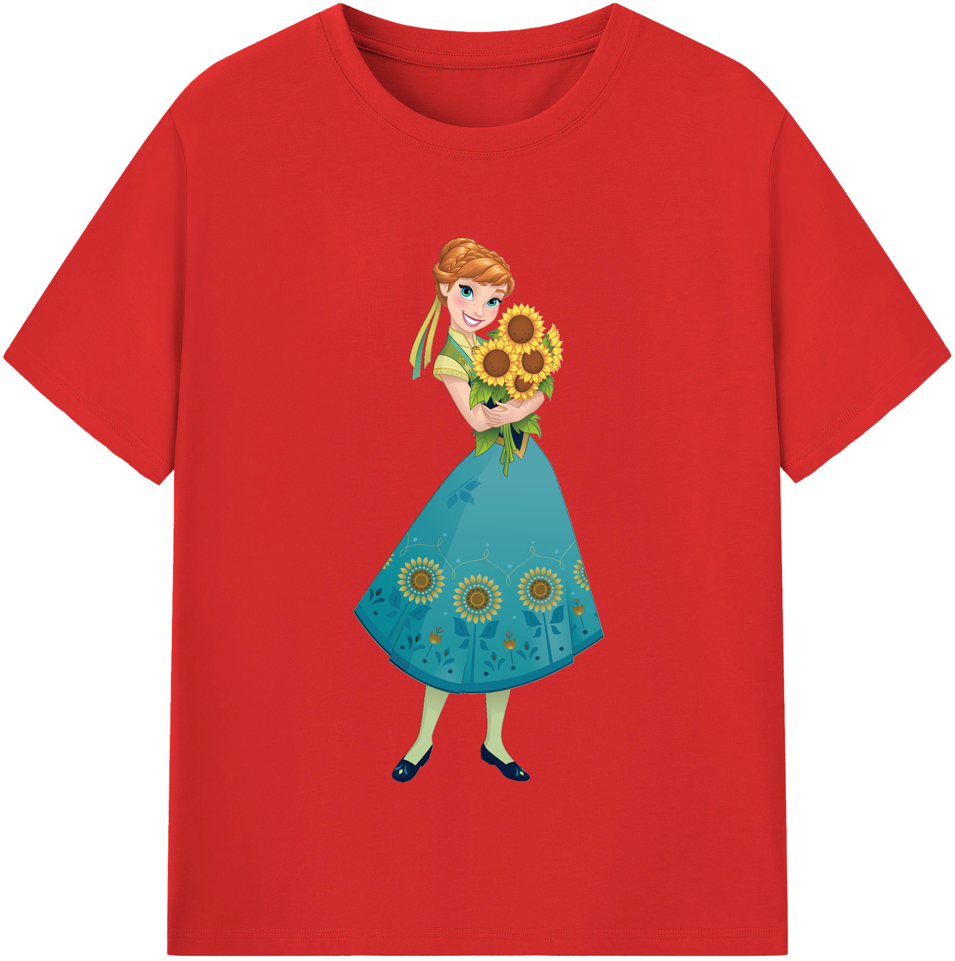 （画像用） アナと雪の女王 アンナ エルサ Frozen Anna Elsa 綿100％半袖Tシャツ（フロントプリント）