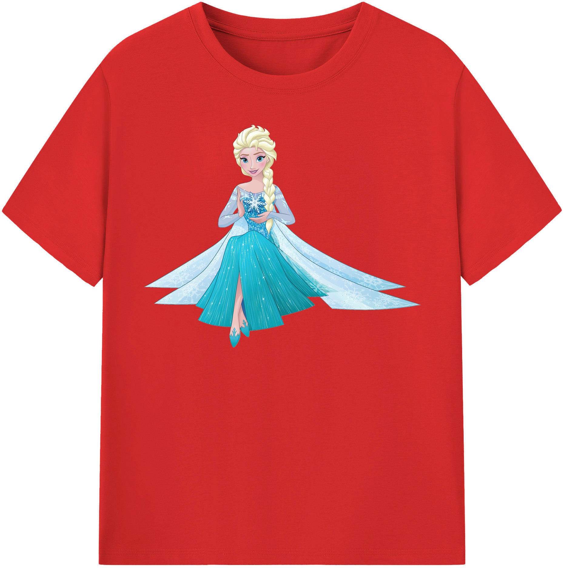（画像用） アナと雪の女王 アンナ エルサ Frozen Anna Elsa 綿100％半袖Tシャツ（フロントプリント）