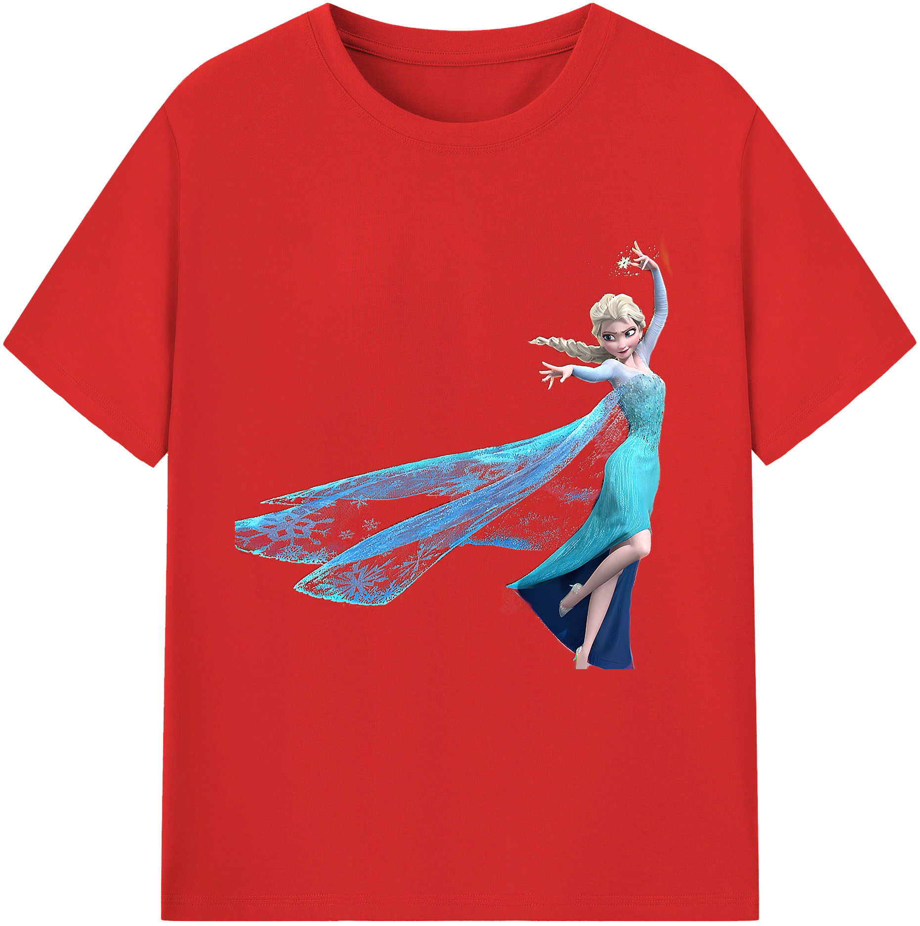 （画像用） アナと雪の女王 アンナ エルサ Frozen Anna Elsa 綿100％半袖Tシャツ（フロントプリント）