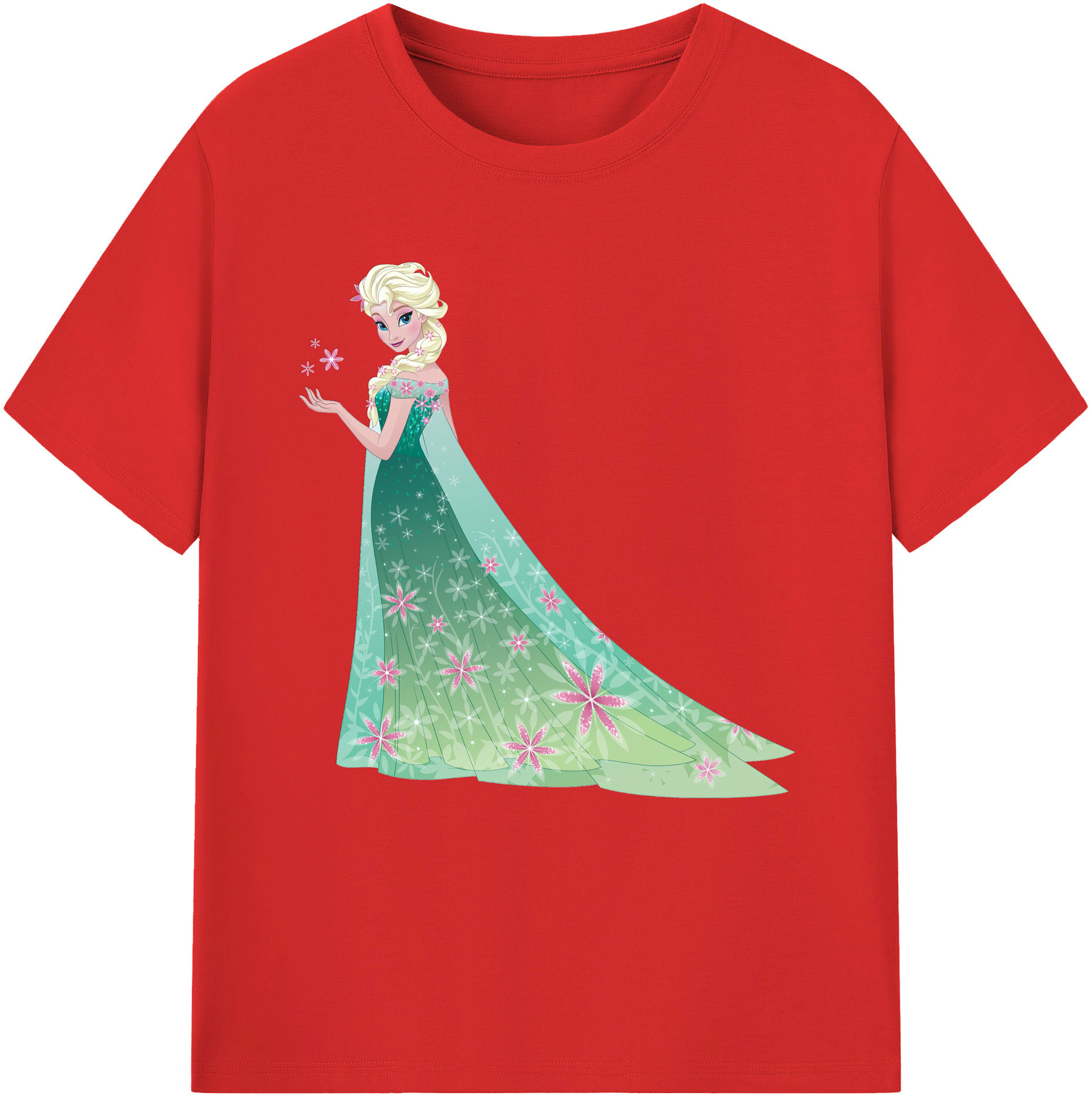 （画像用） アナと雪の女王 アンナ エルサ Frozen Anna Elsa 綿100％半袖Tシャツ（フロントプリント）