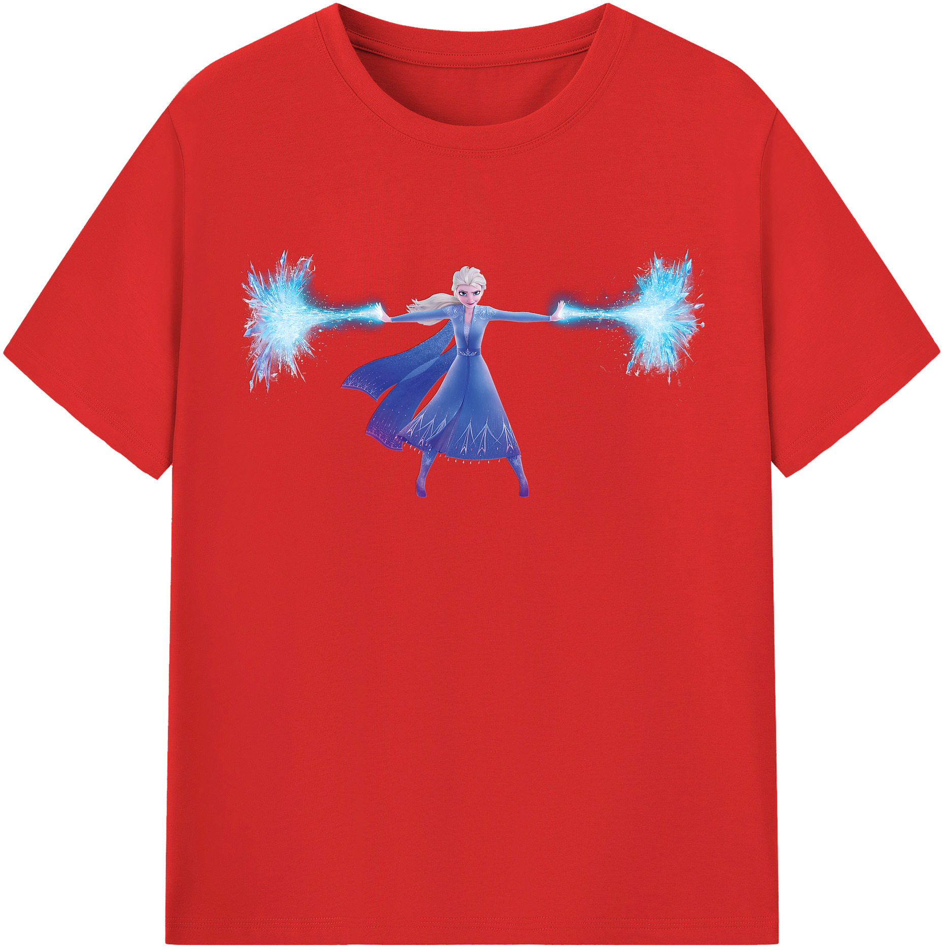 （画像用） アナと雪の女王 アンナ エルサ Frozen Anna Elsa 綿100％半袖Tシャツ（フロントプリント）