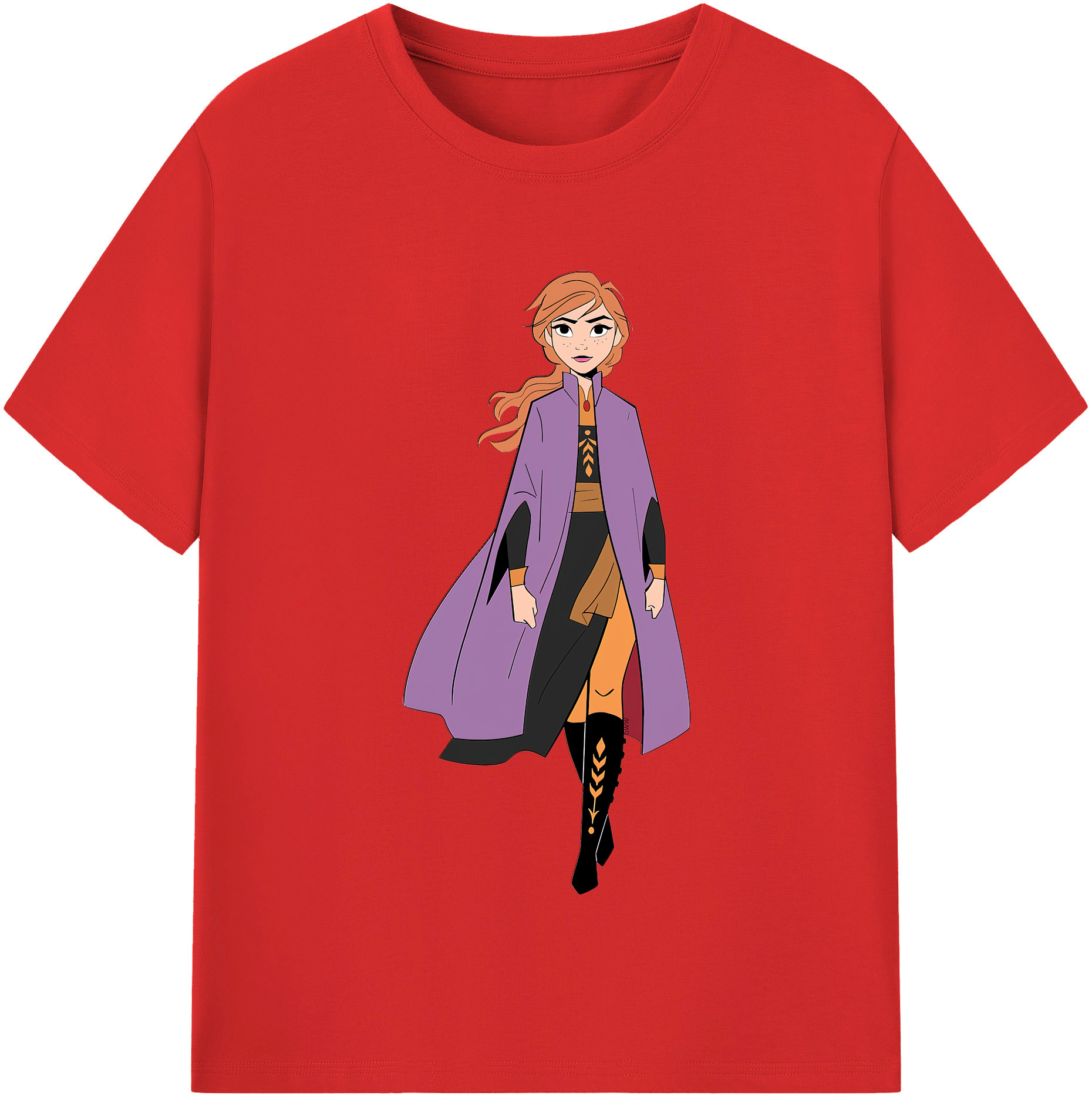 （画像用） アナと雪の女王 アンナ エルサ Frozen Anna Elsa 綿100％半袖Tシャツ（フロントプリント）
