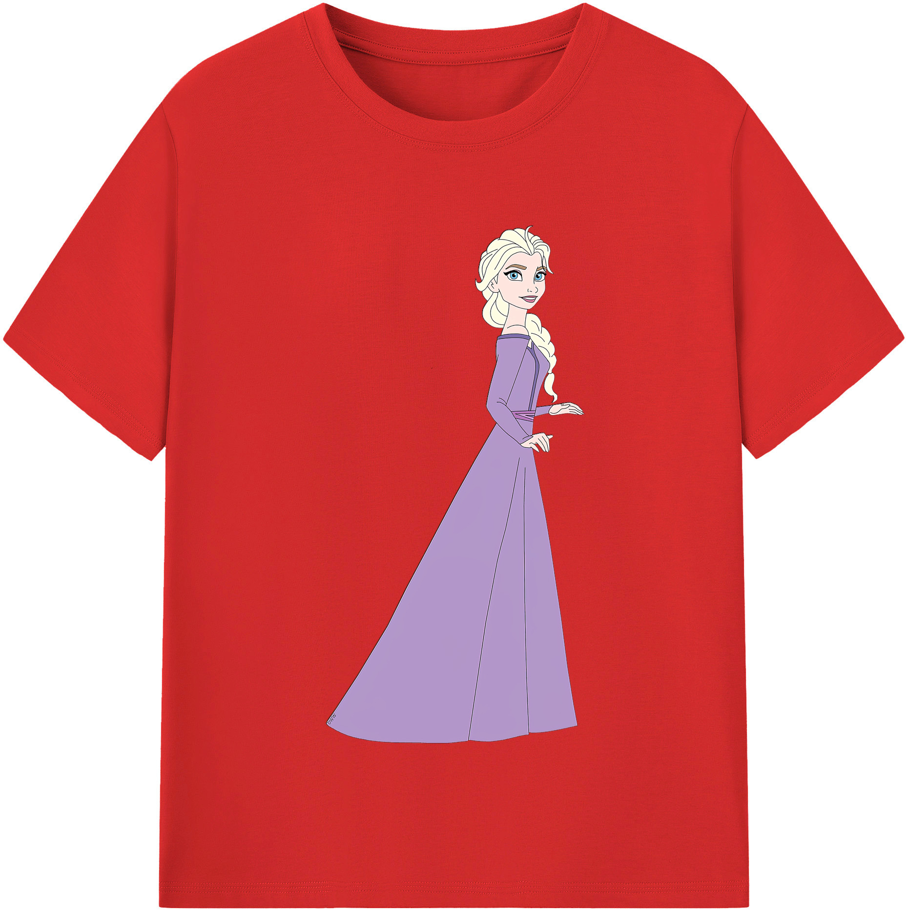 （画像用） アナと雪の女王 アンナ エルサ Frozen Anna Elsa 綿100％半袖Tシャツ（フロントプリント）