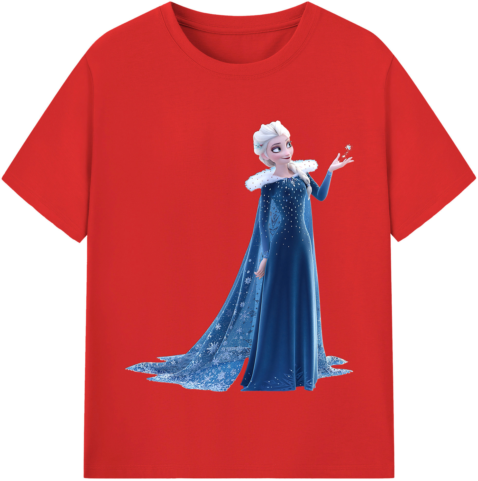 （画像用） アナと雪の女王 アンナ エルサ Frozen Anna Elsa 綿100％半袖Tシャツ（フロントプリント）