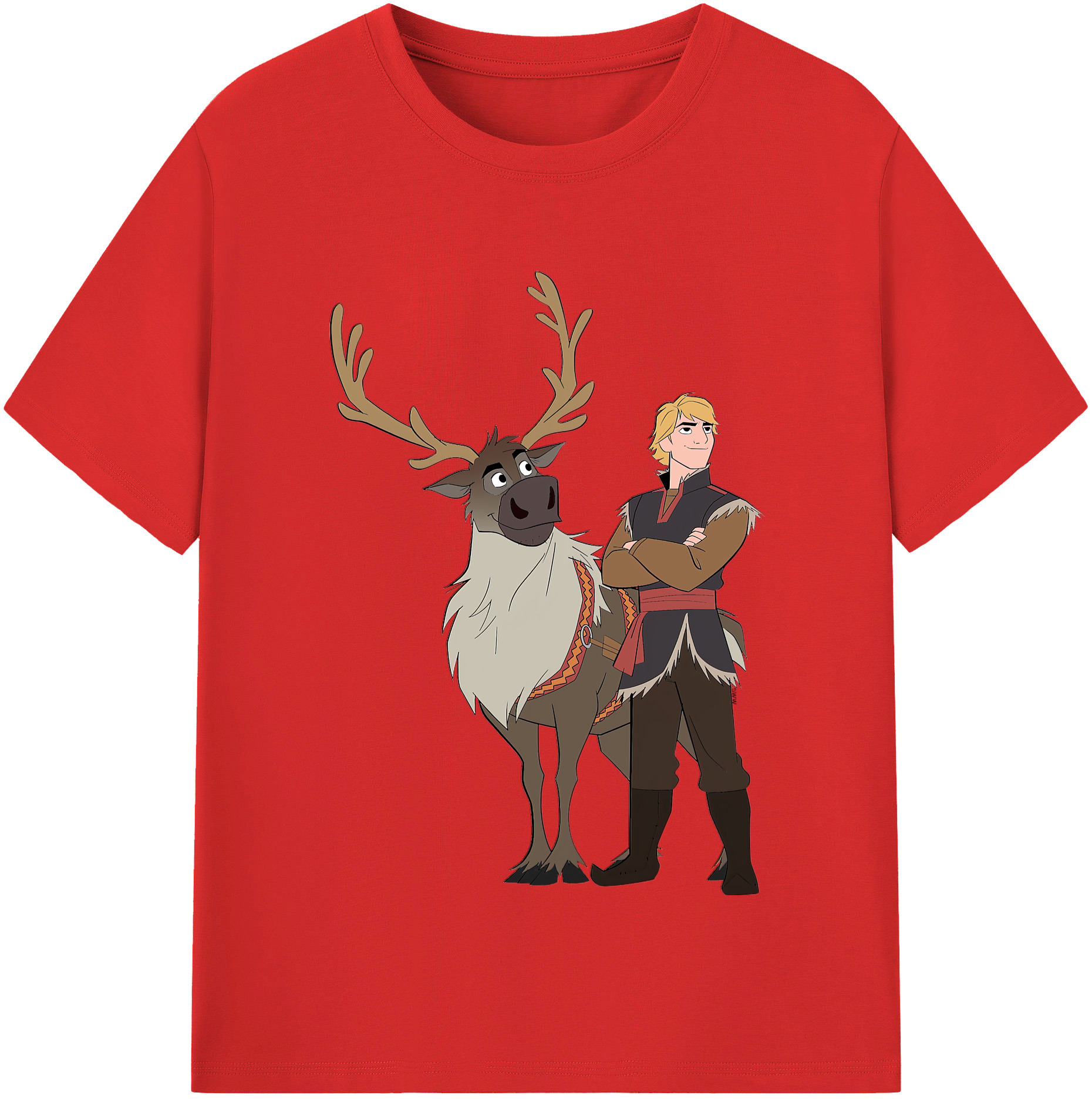 （画像用） アナと雪の女王 アンナ エルサ Frozen Anna Elsa 綿100％半袖Tシャツ（フロントプリント）
