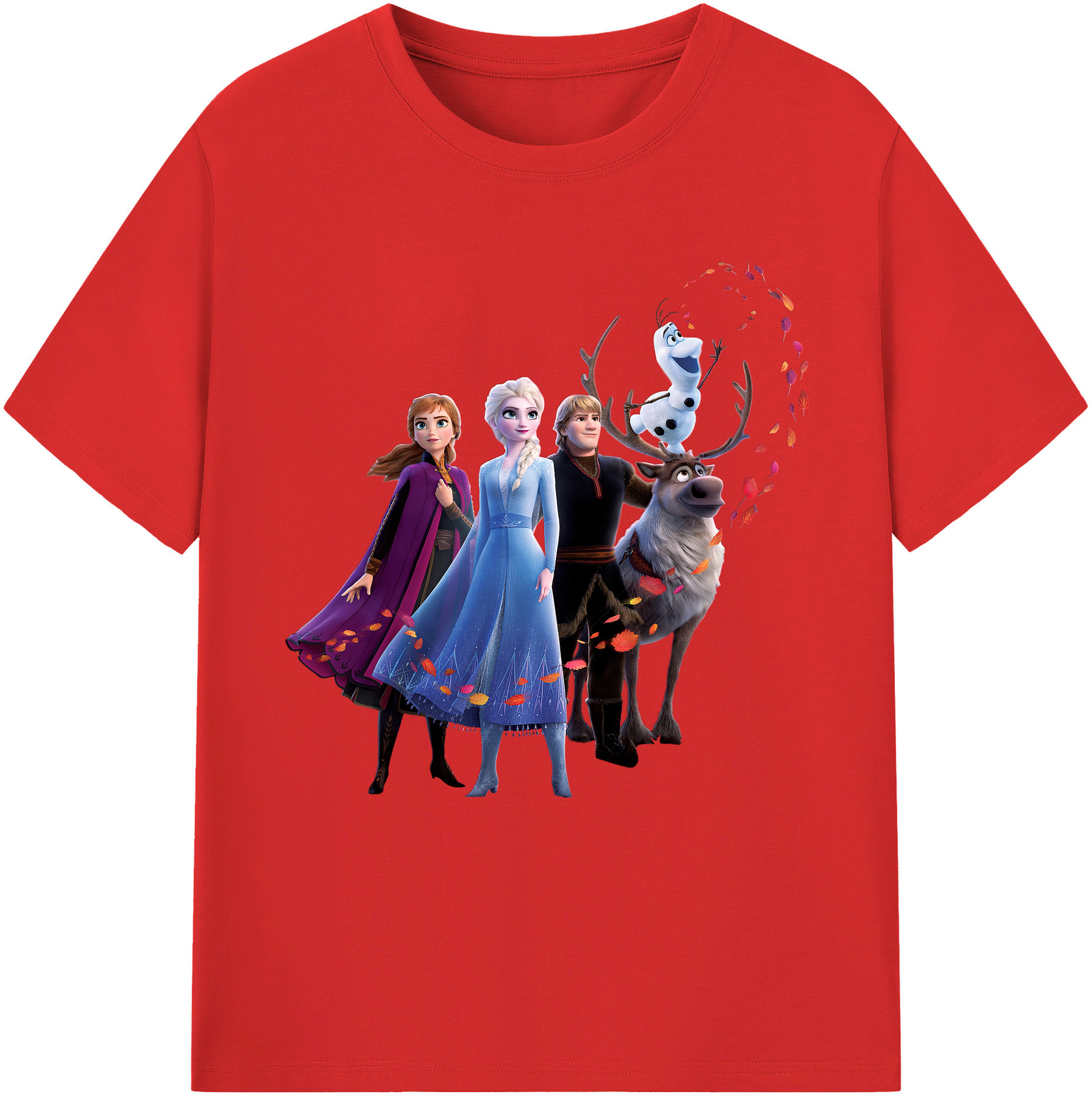 （画像用） アナと雪の女王 アンナ エルサ Frozen Anna Elsa 綿100％半袖Tシャツ（フロントプリント）