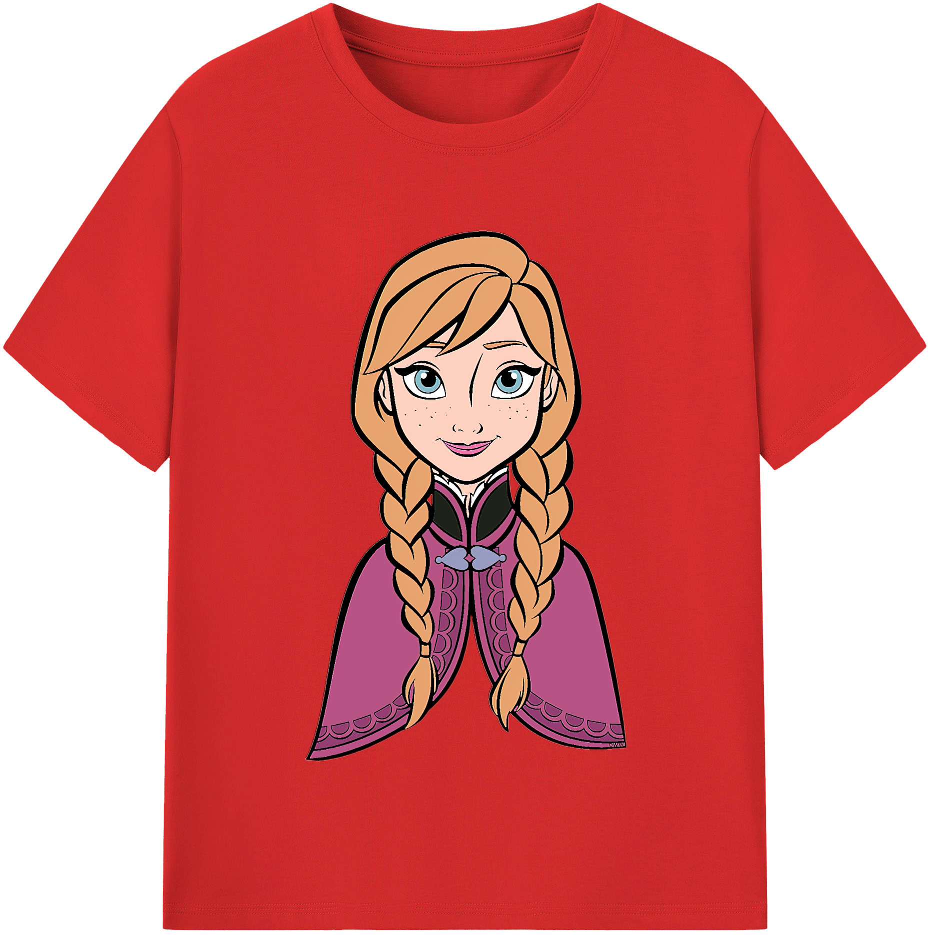 （画像用） アナと雪の女王 アンナ エルサ Frozen Anna Elsa 綿100％半袖Tシャツ（フロントプリント）