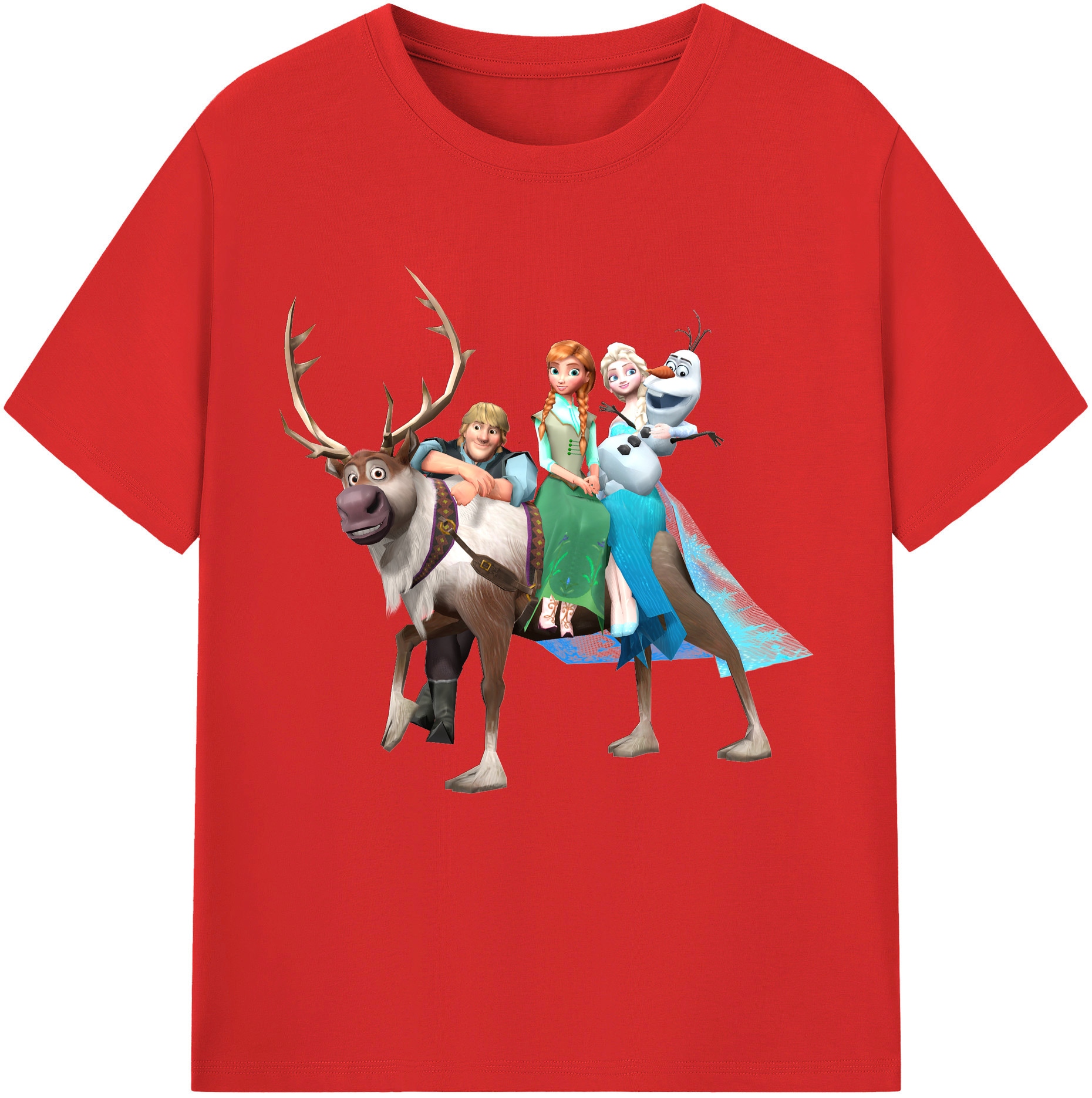 （画像用） アナと雪の女王 アンナ エルサ Frozen Anna Elsa 綿100％半袖Tシャツ（フロントプリント）