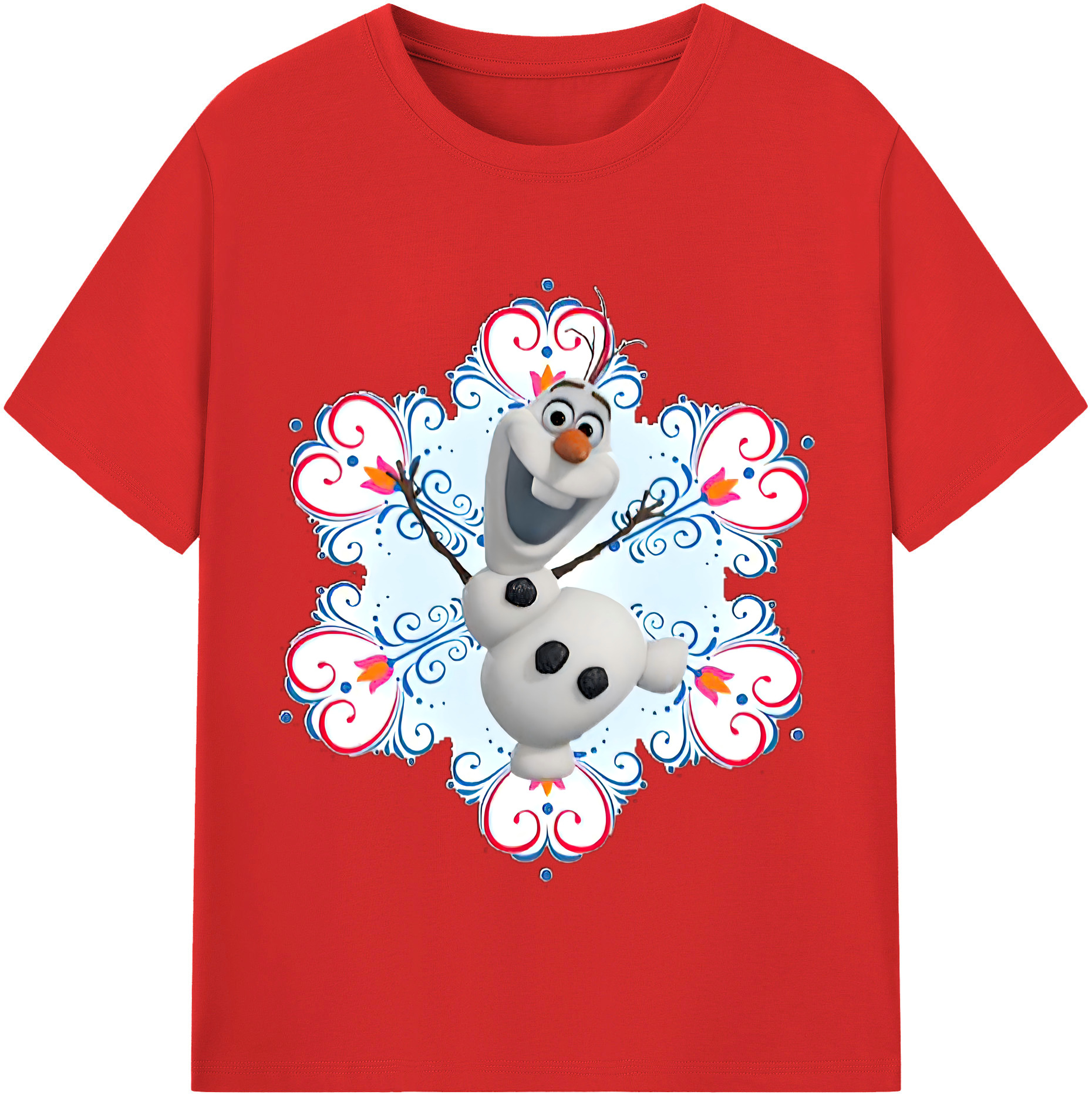 （画像用） アナと雪の女王 アンナ エルサ Frozen Anna Elsa 綿100％半袖Tシャツ（フロントプリント）