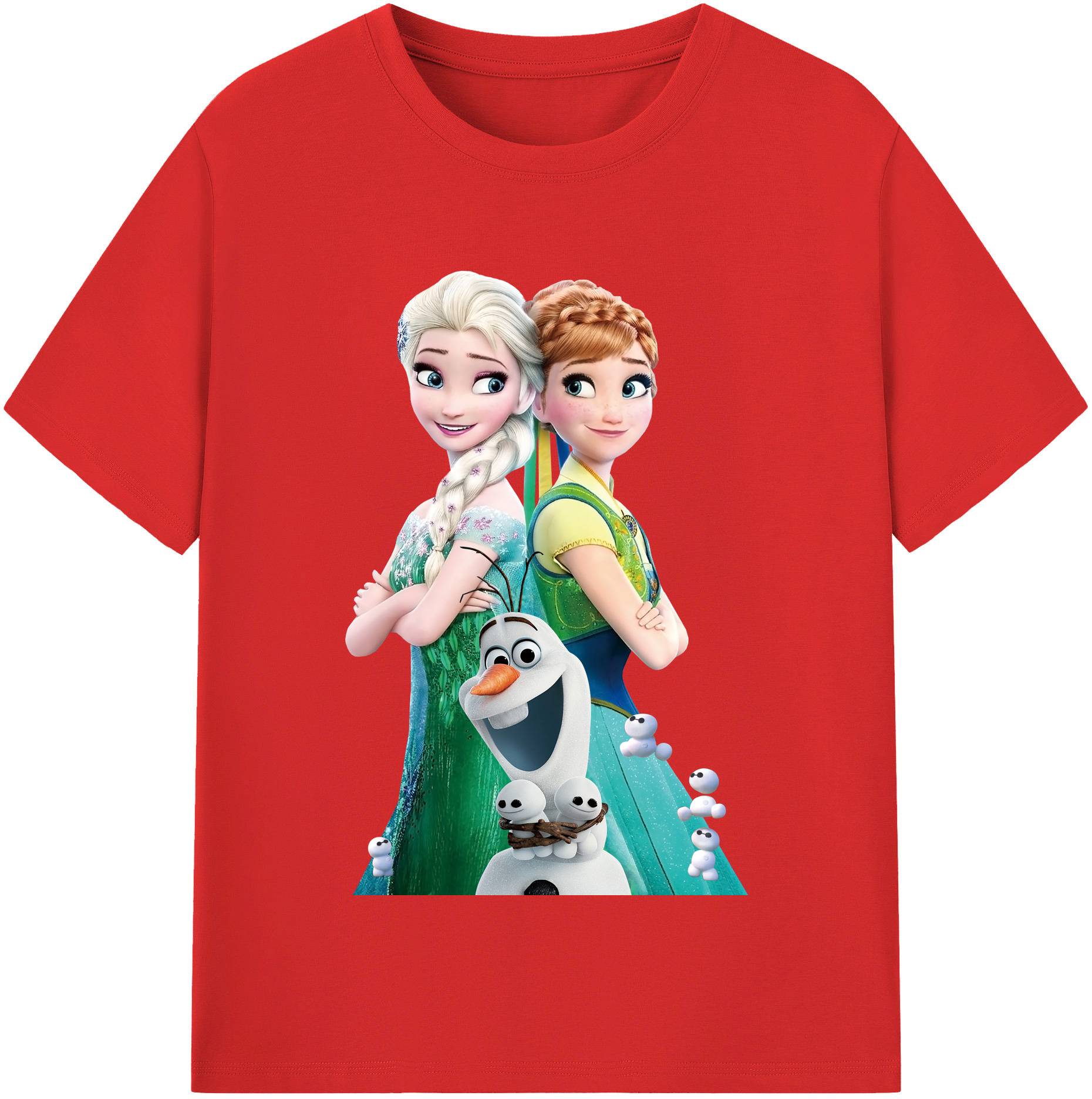 （画像用） アナと雪の女王 アンナ エルサ Frozen Anna Elsa 綿100％半袖Tシャツ（フロントプリント）